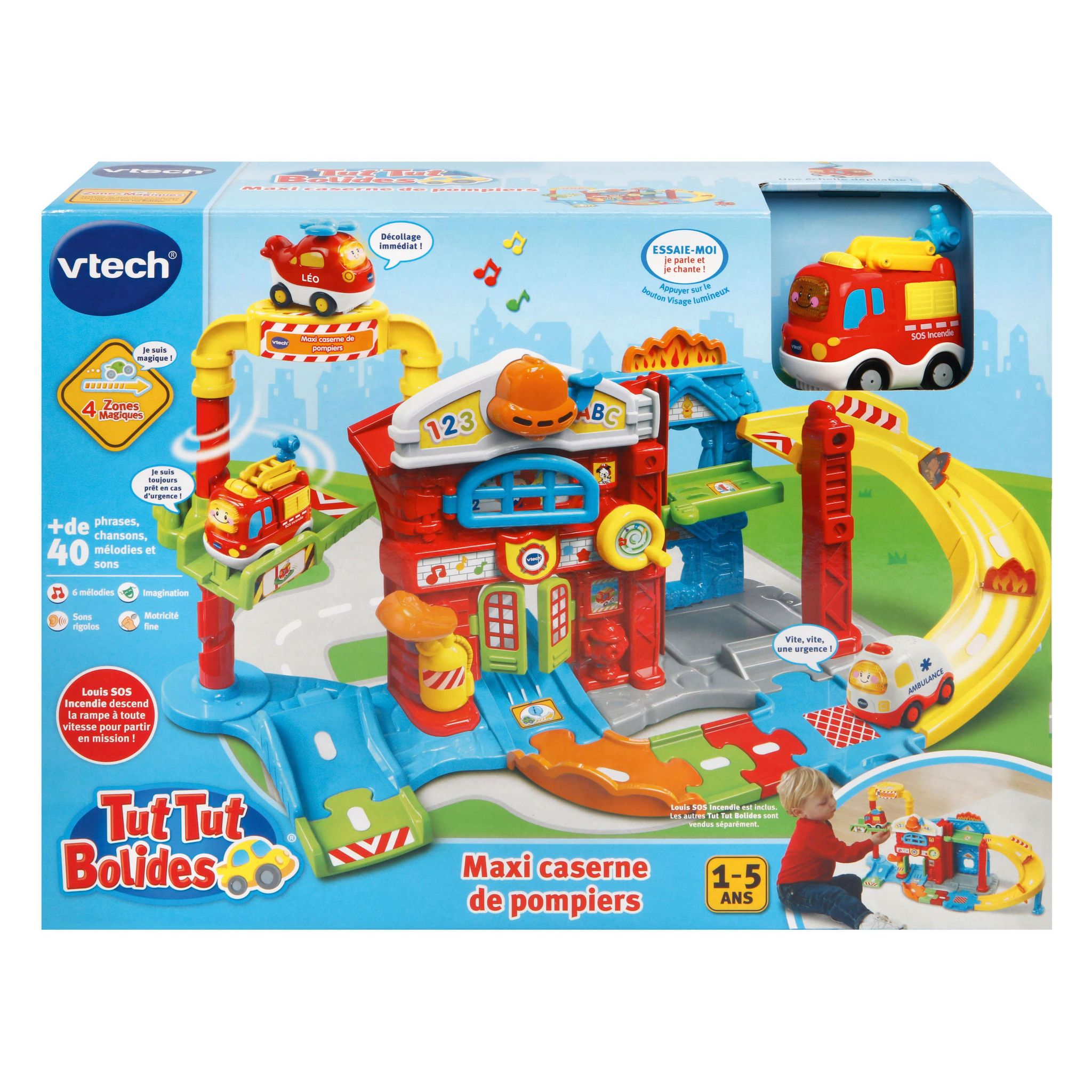 Voir la diapositive 7 : VTECH Maxi caserne de Pompiers Tut Tut Bolides