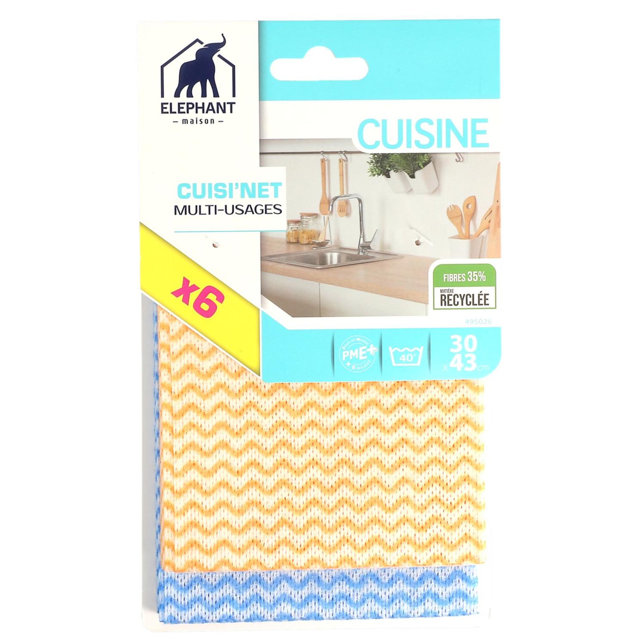 ELEPHANT Lavette cuisi net X6