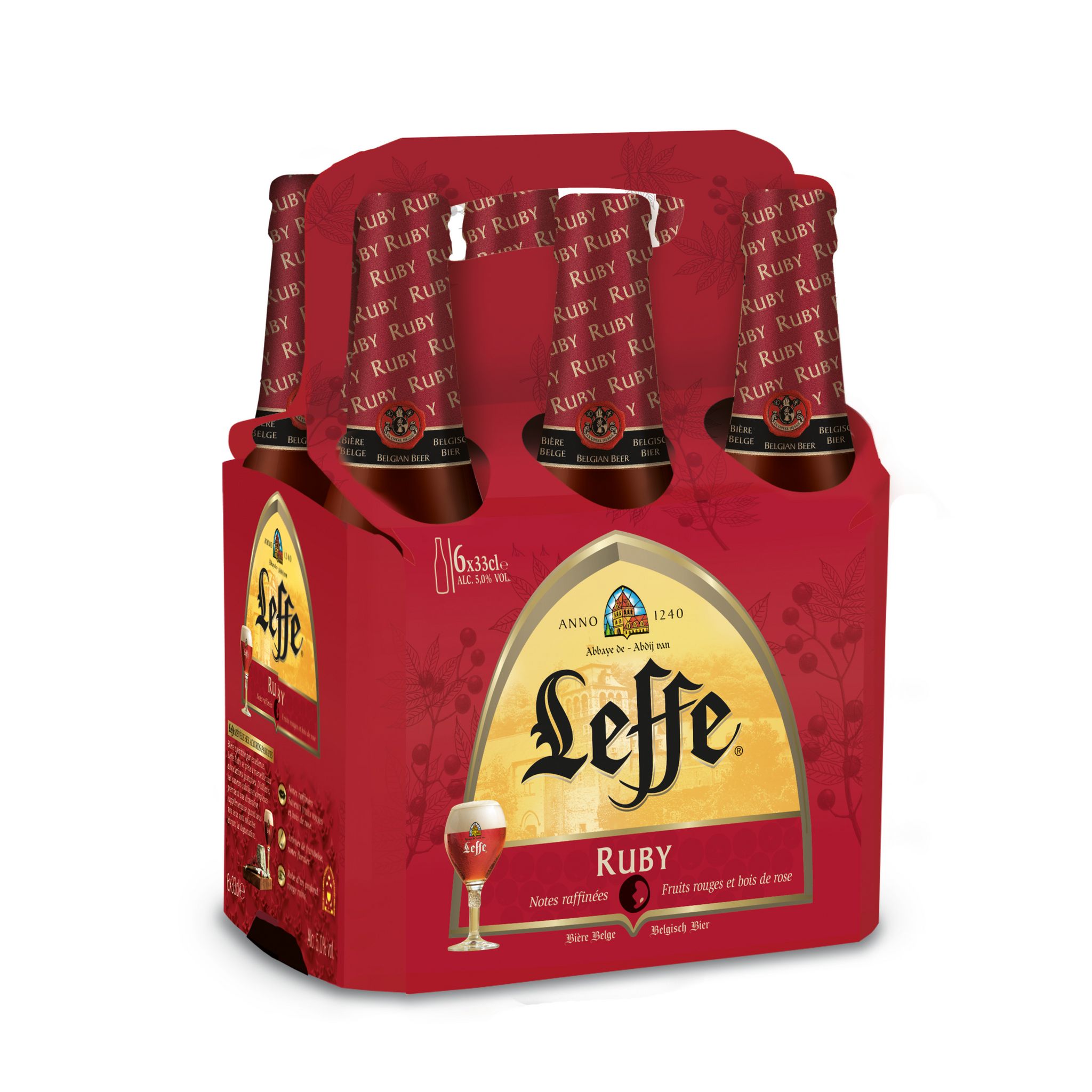 LEFFE Bière Ruby aromatisé fruits rouges 6% bouteilles 6x33cl