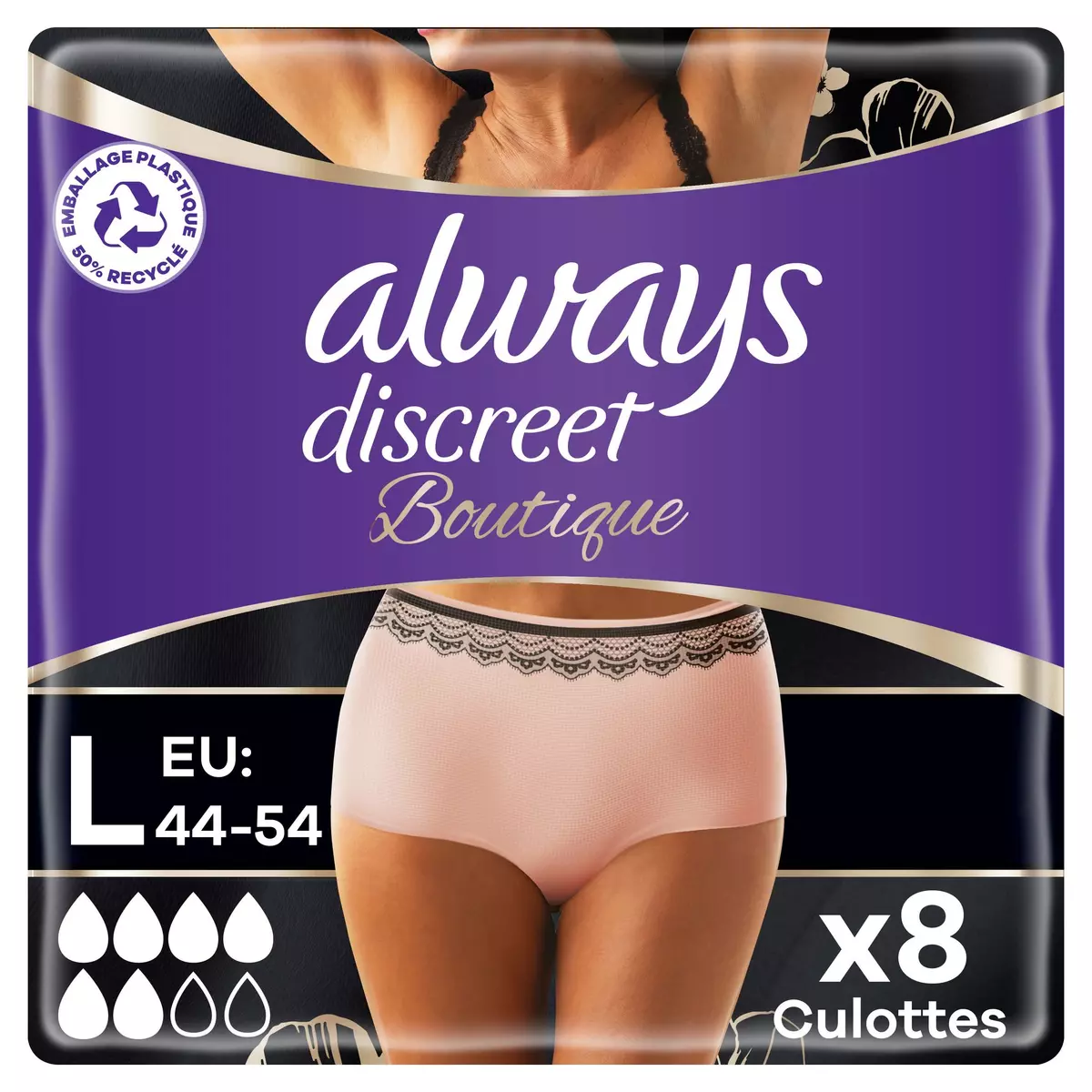 ALWAYS Discreet Boutique culottes incontinence plus taille L 8 culottes