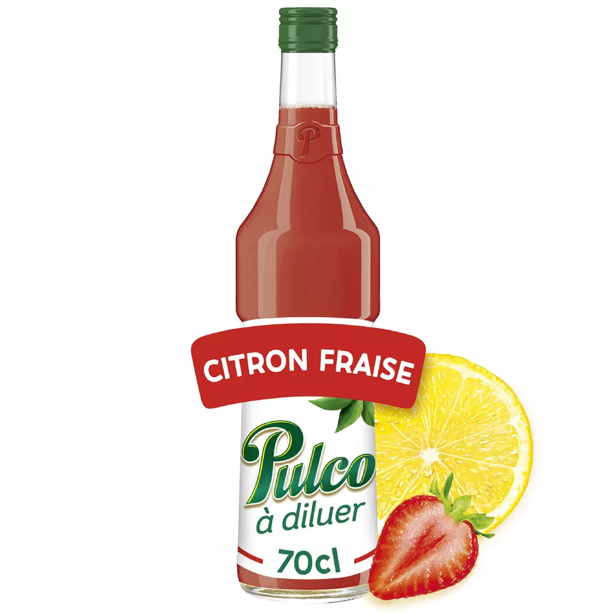 PULCO Concentré citron fraise à diluer bouteille verre 70cl
