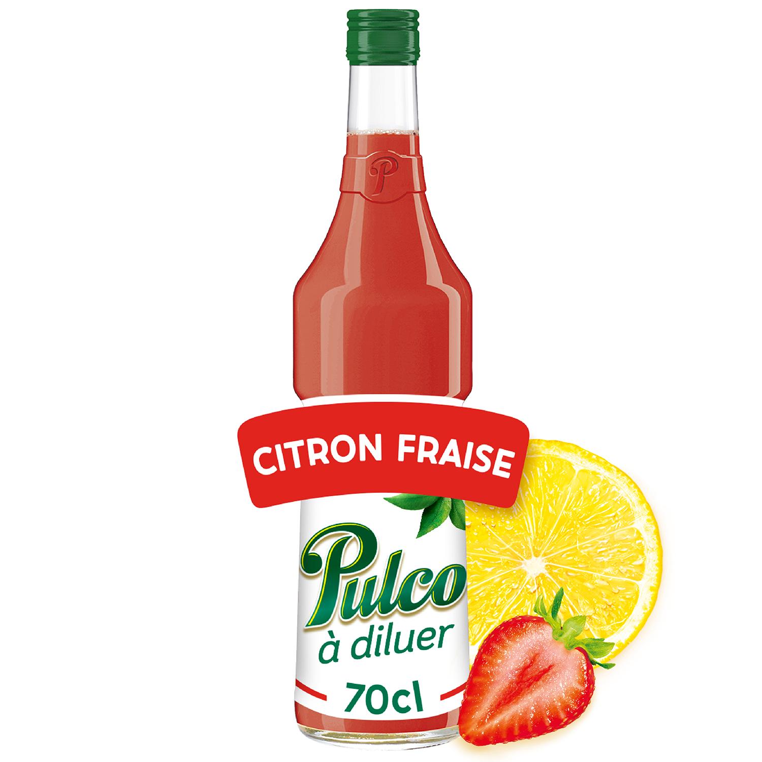 Voir la diapositive 2 : PULCO Sirop concentré citron fraise à diluer 70cl