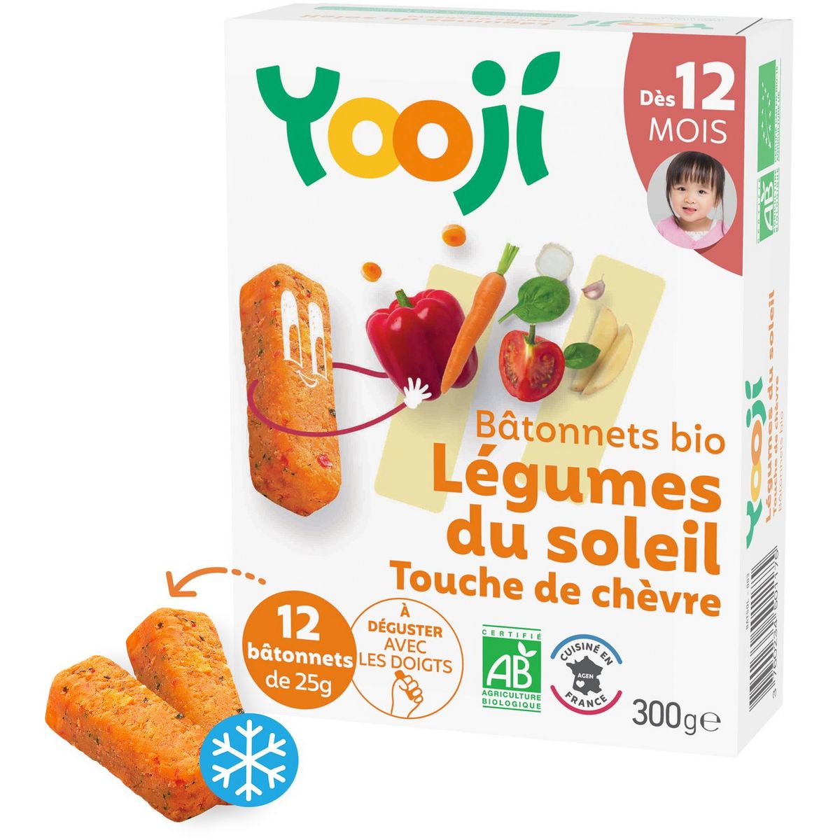 YOOJI Bâtonnets de légumes du soleil et chèvre bio dès 12 mois 300g