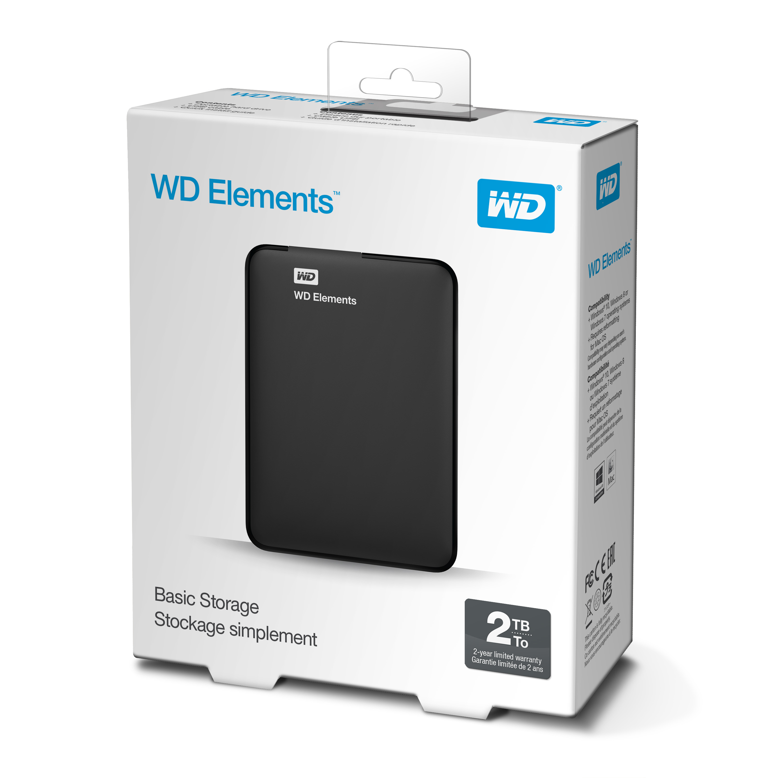 Voir la diapositive 2 : WESTERN DIGITAL Disque dur externe 2 To Noir WDBU6Y0020BBK-WESN