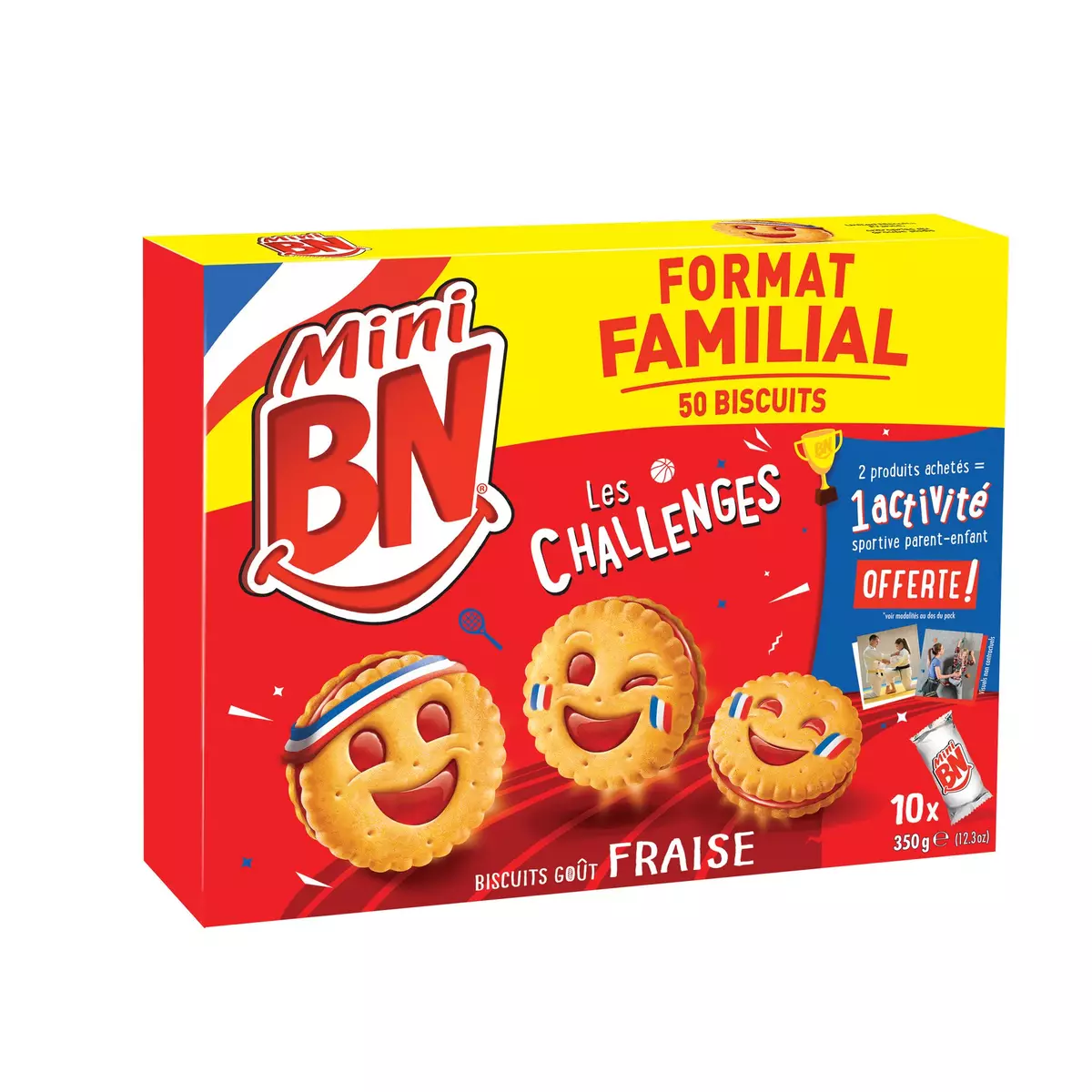 BN Mini biscuits fourrés à la fraise 10 sachets 350g