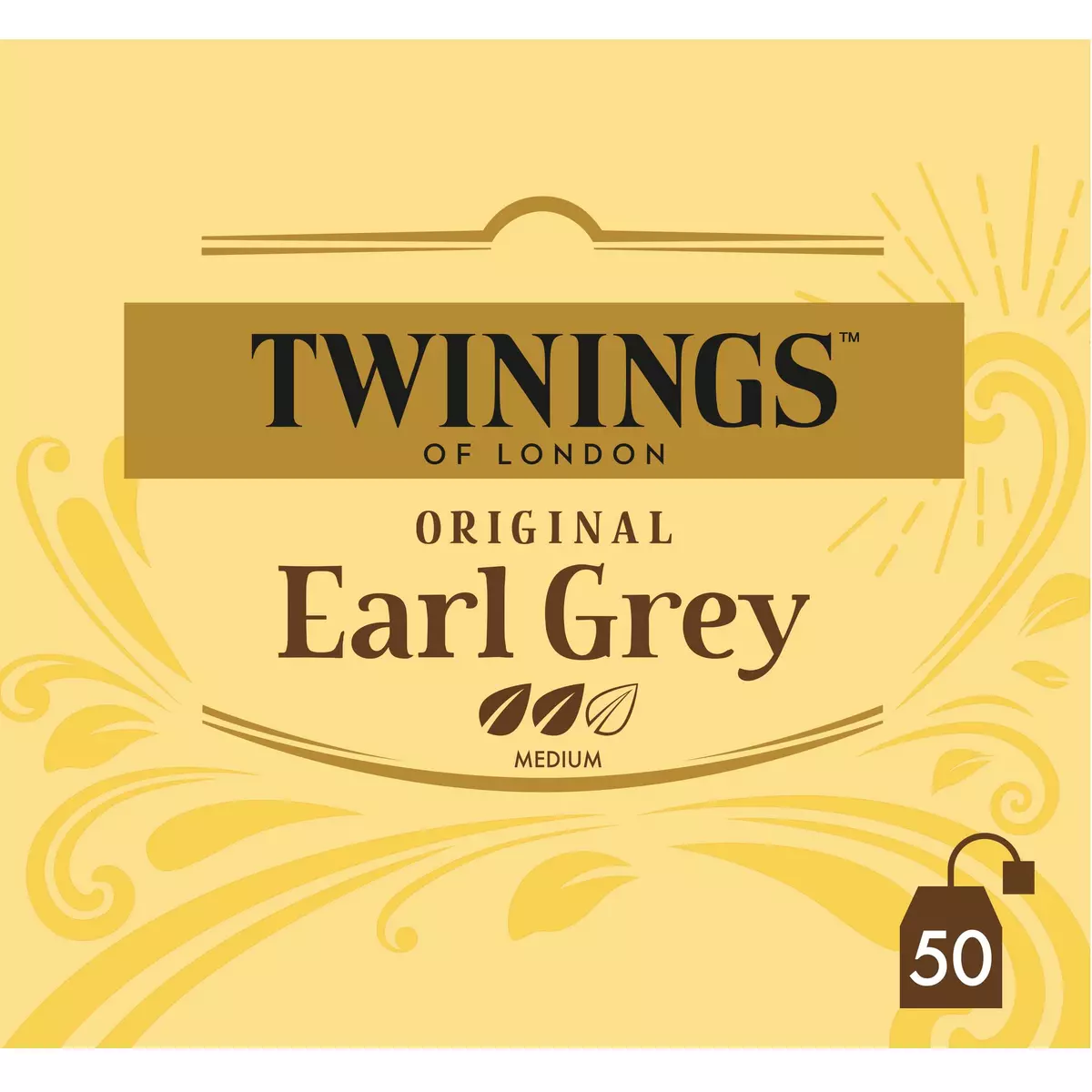 TWININGS Original earl grey thé aromatisé bergamote 50 sachets 100g