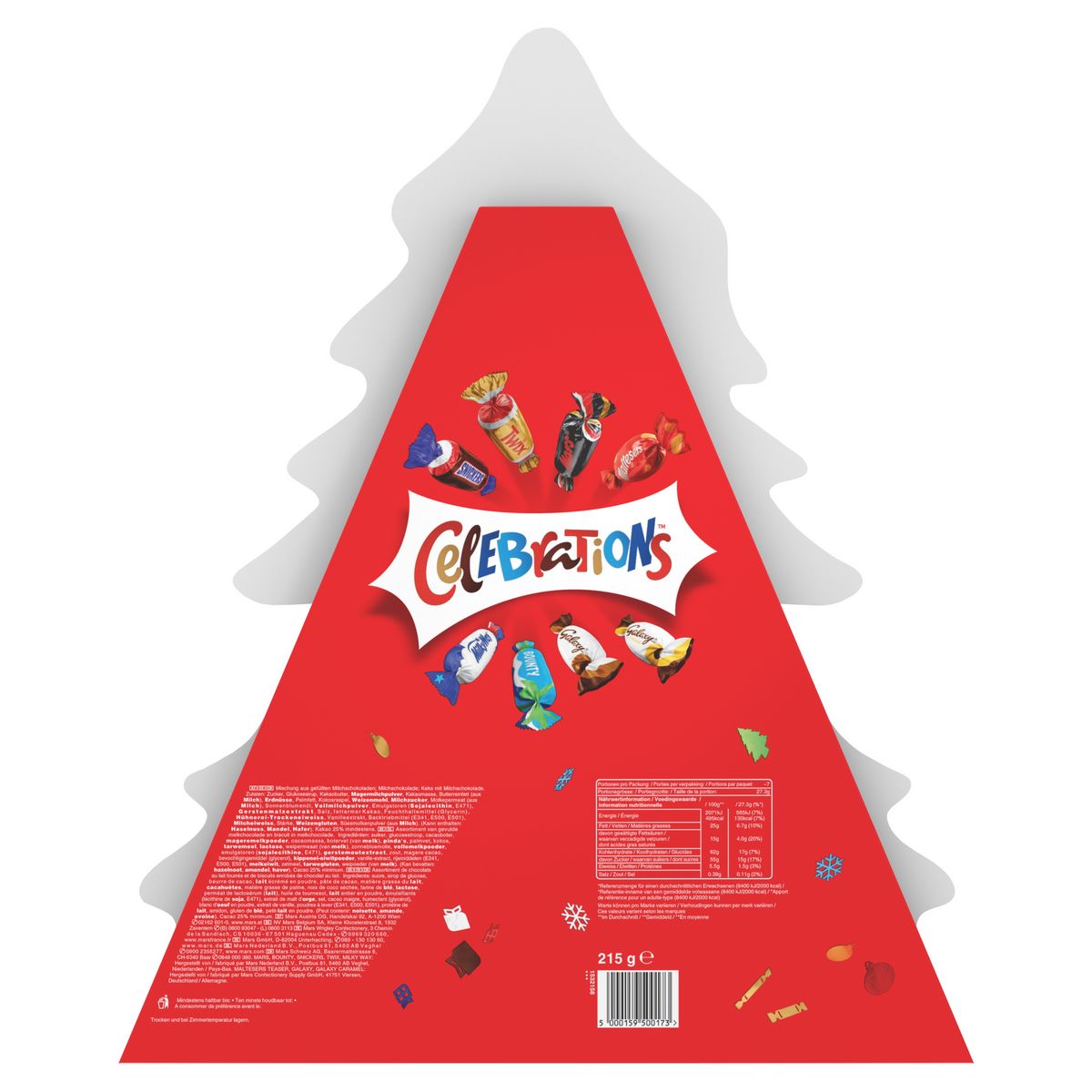 CELEBRATIONS Calendrier de l'Avent sapin de confiseries au chocolat 24 pièces 215g