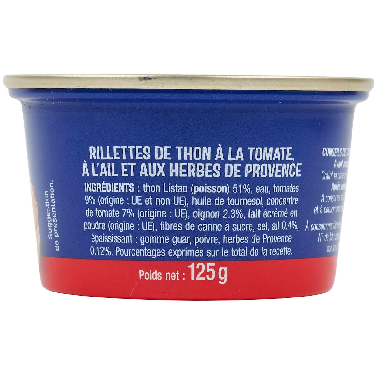 AUCHAN Rillettes de thon à la provençale 125g