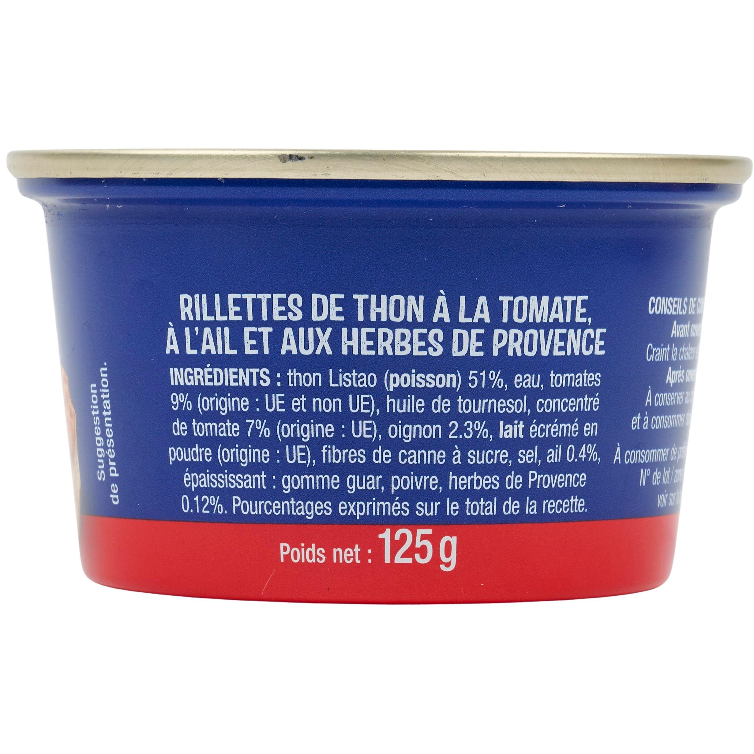 Voir la diapositive 4 : AUCHAN Rillettes de thon à la provençale 125g