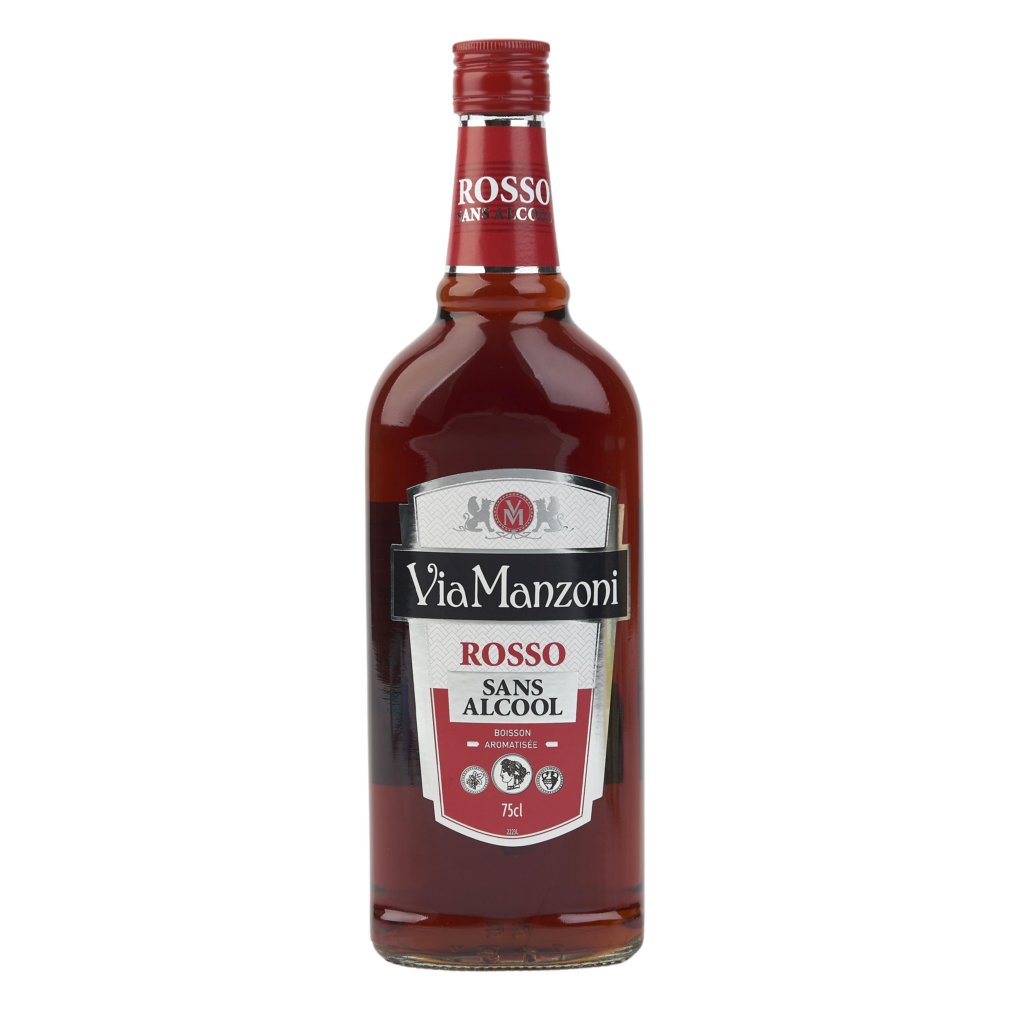 Voir la diapositive 2 : VIA MANZONI Apéritif sans alcool rosso 75cl