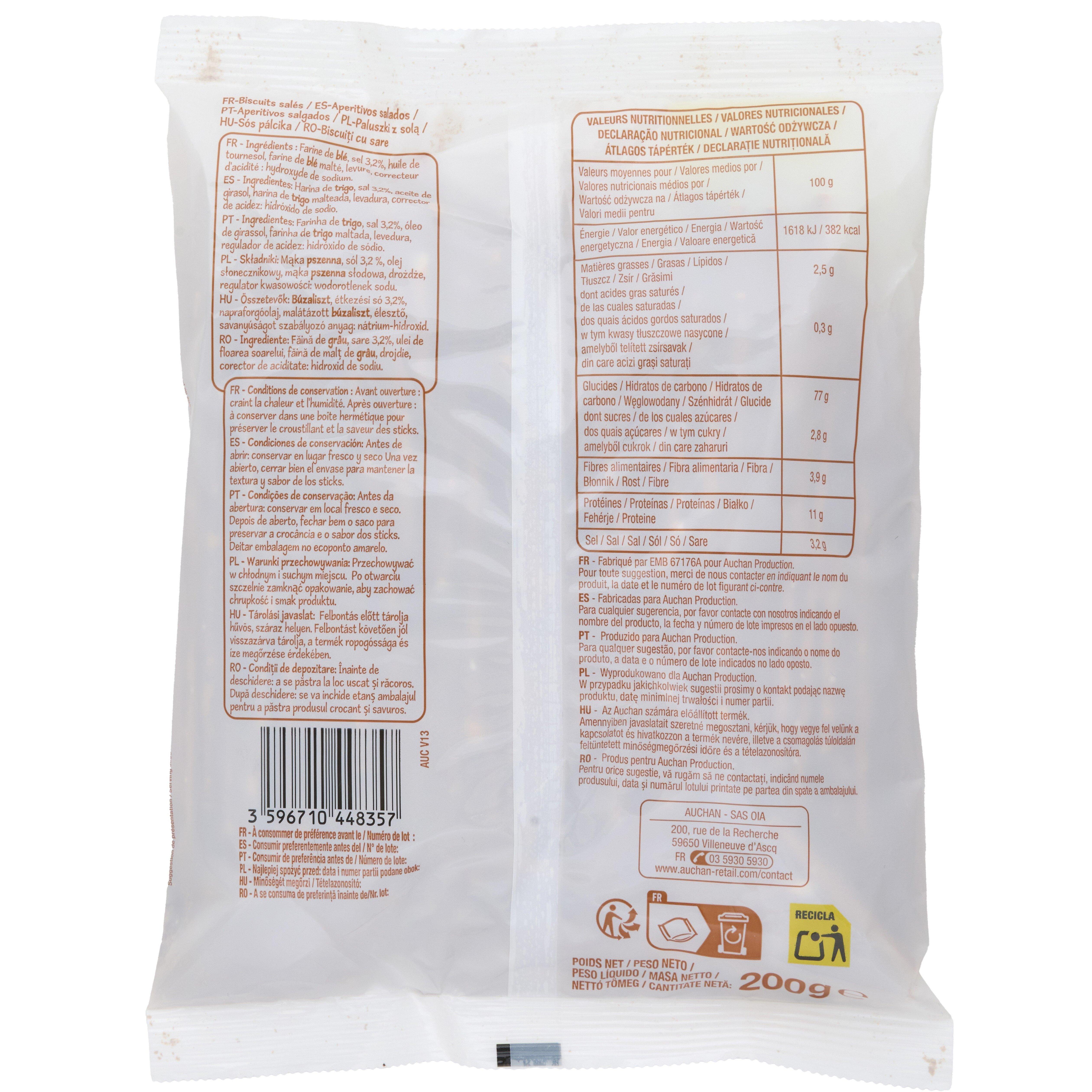 Voir la diapositive 3 : POUCE Biscuits sticks salés 200g
