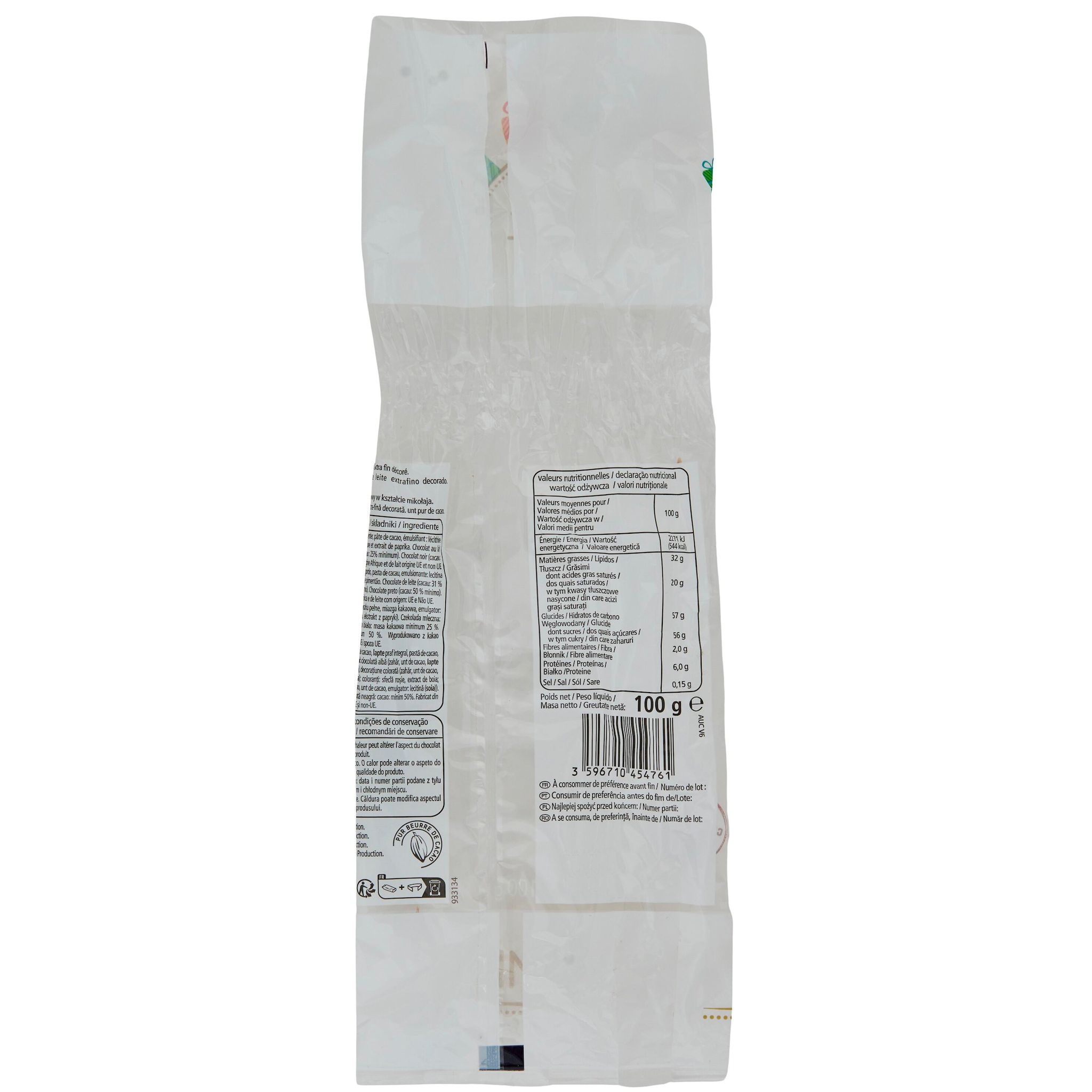 Voir la diapositive 2 : VENDOME Moulage Père Noël en chocolat au lait extra fin décoré 100g