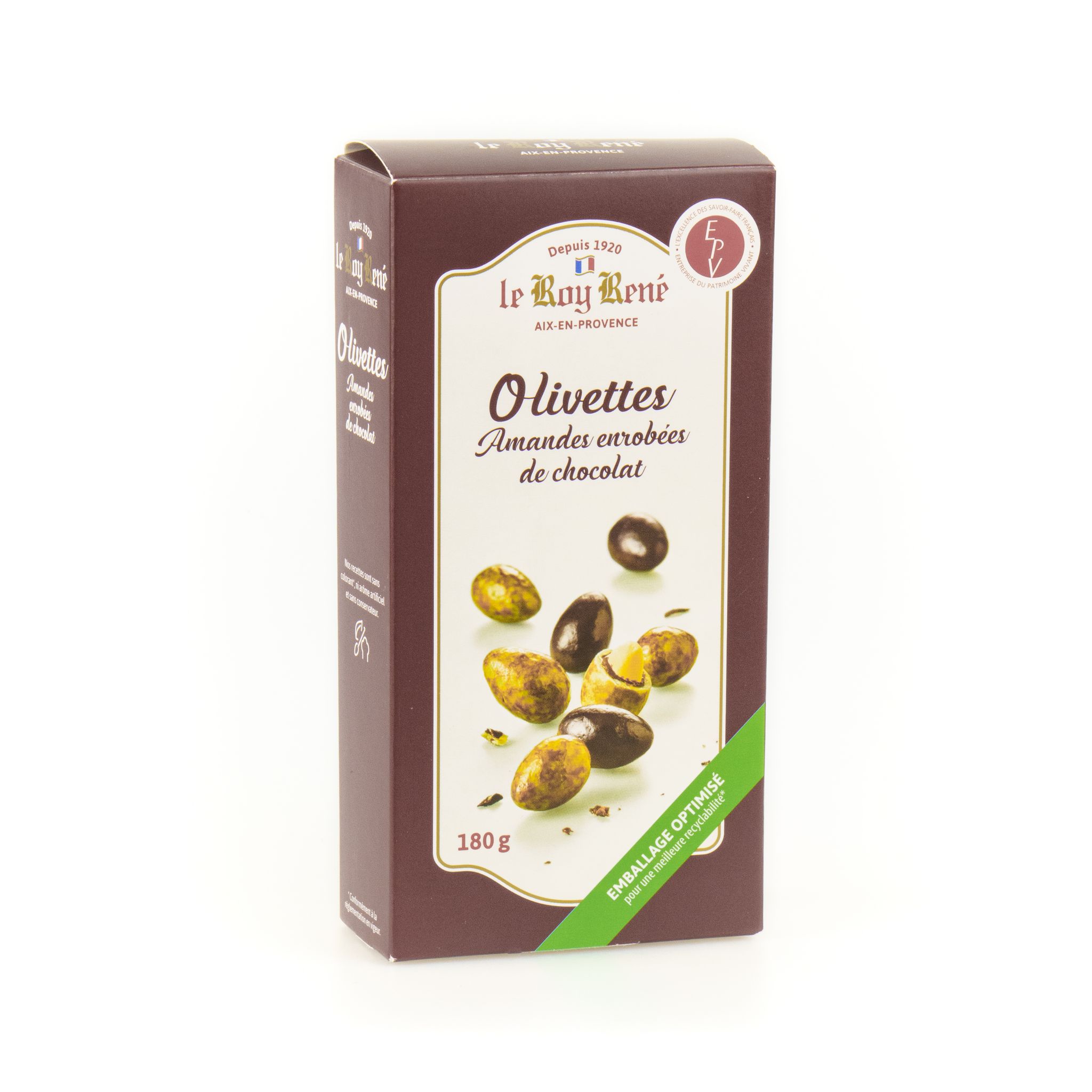 ROY RENE Olivettes amandes enrobées de chocolat noir 180g