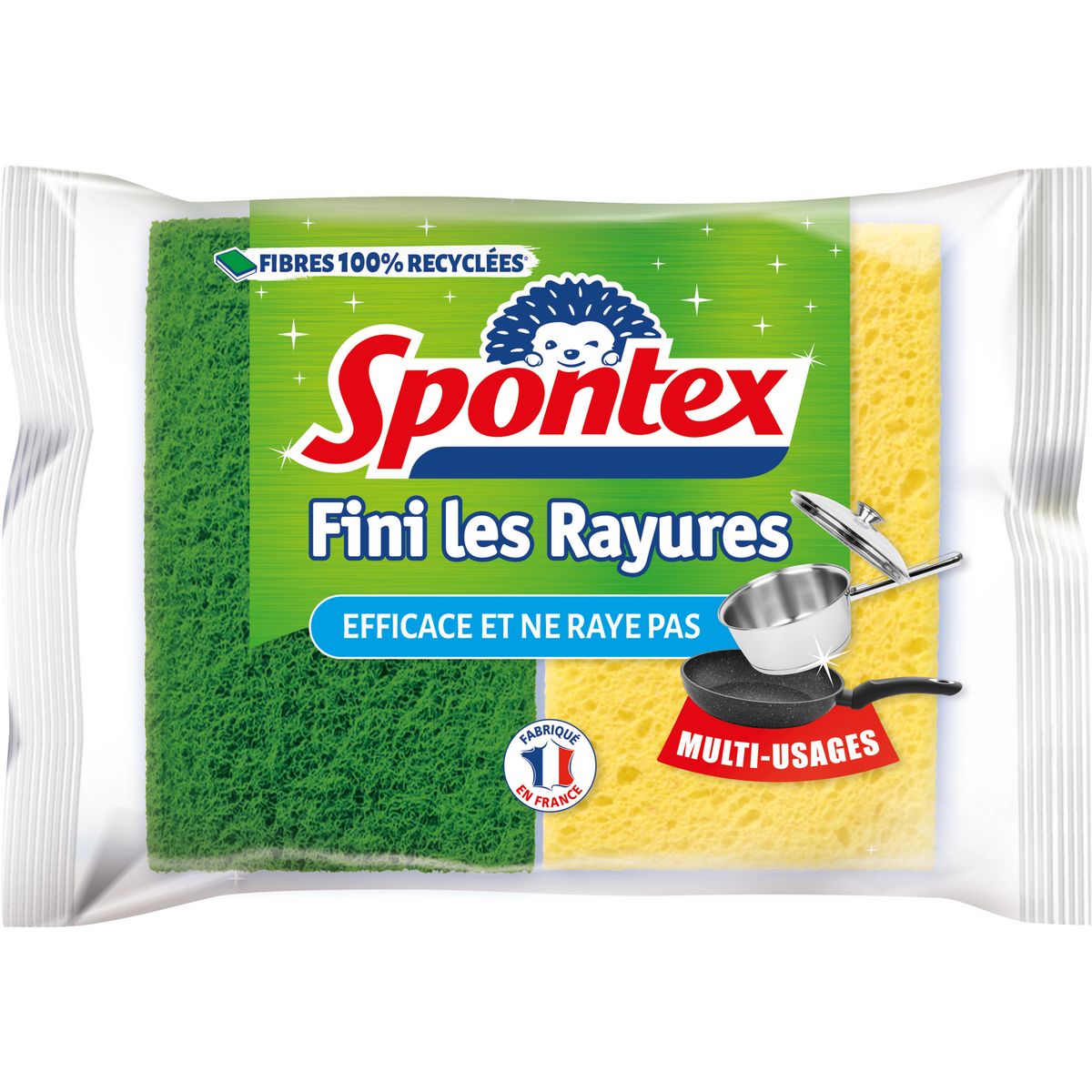 SPONTEX Fini les rayures Eponges multi-usages 2 éponges