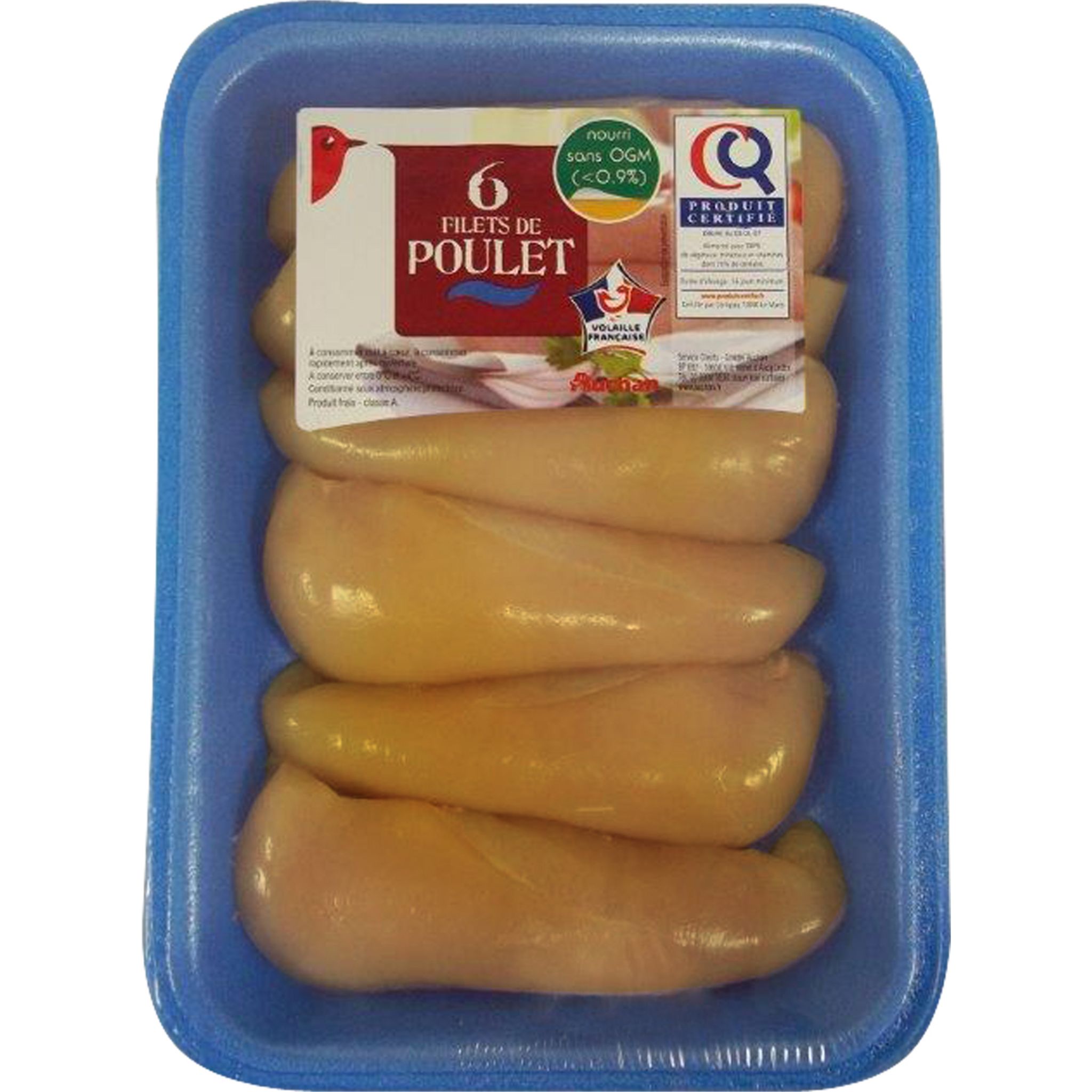 AUCHAN Filets De Poulet Jaune 6 Pièces 670g Pas Cher - Auchan.fr