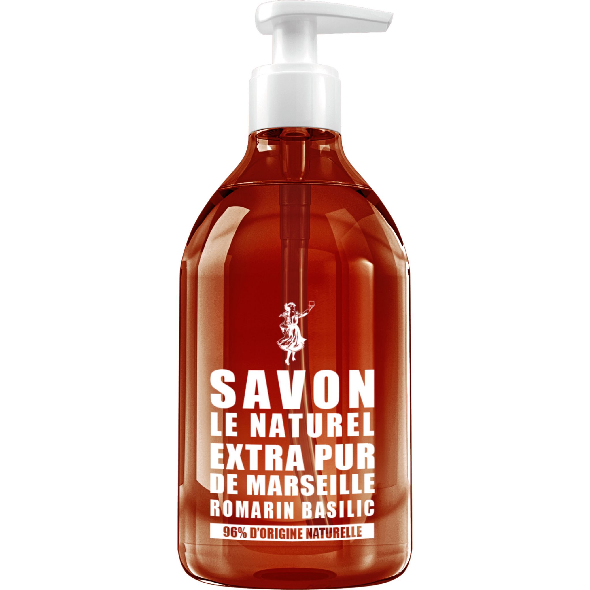 SAVON LE NATUREL Savon liquide mains extra pur de Marseille romarin basilic 500ml