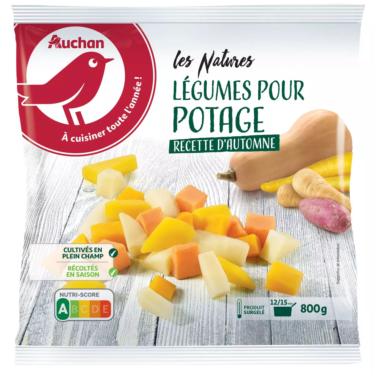 AUCHAN Légumes pour potage recette d'Automne 5 portions 800g