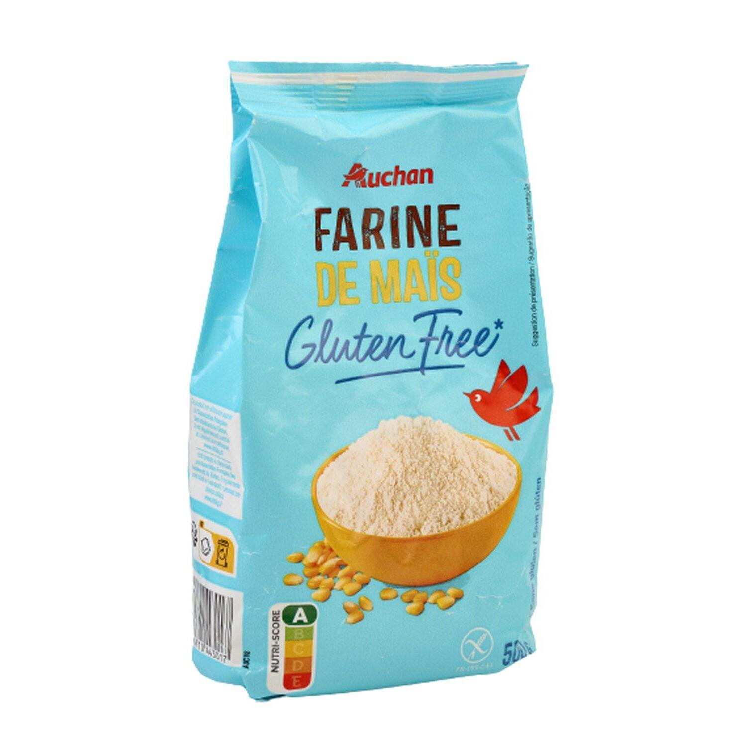 Voir la diapositive 2 : AUCHAN Farine de maïs sans gluten 500g