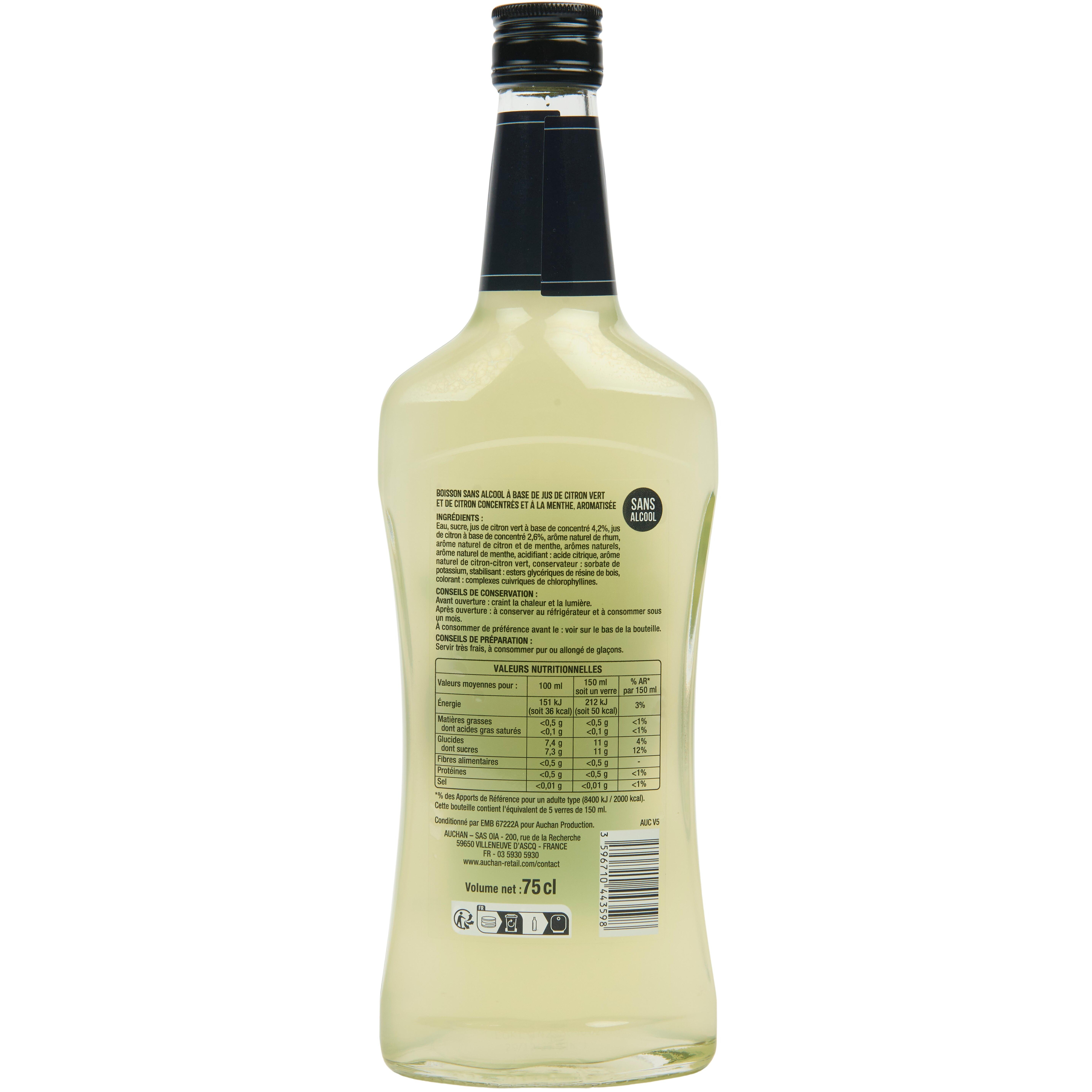 Voir la diapositive 3 : VIRGIN ELIXIR Cocktail Mojito sans alcool 75cl