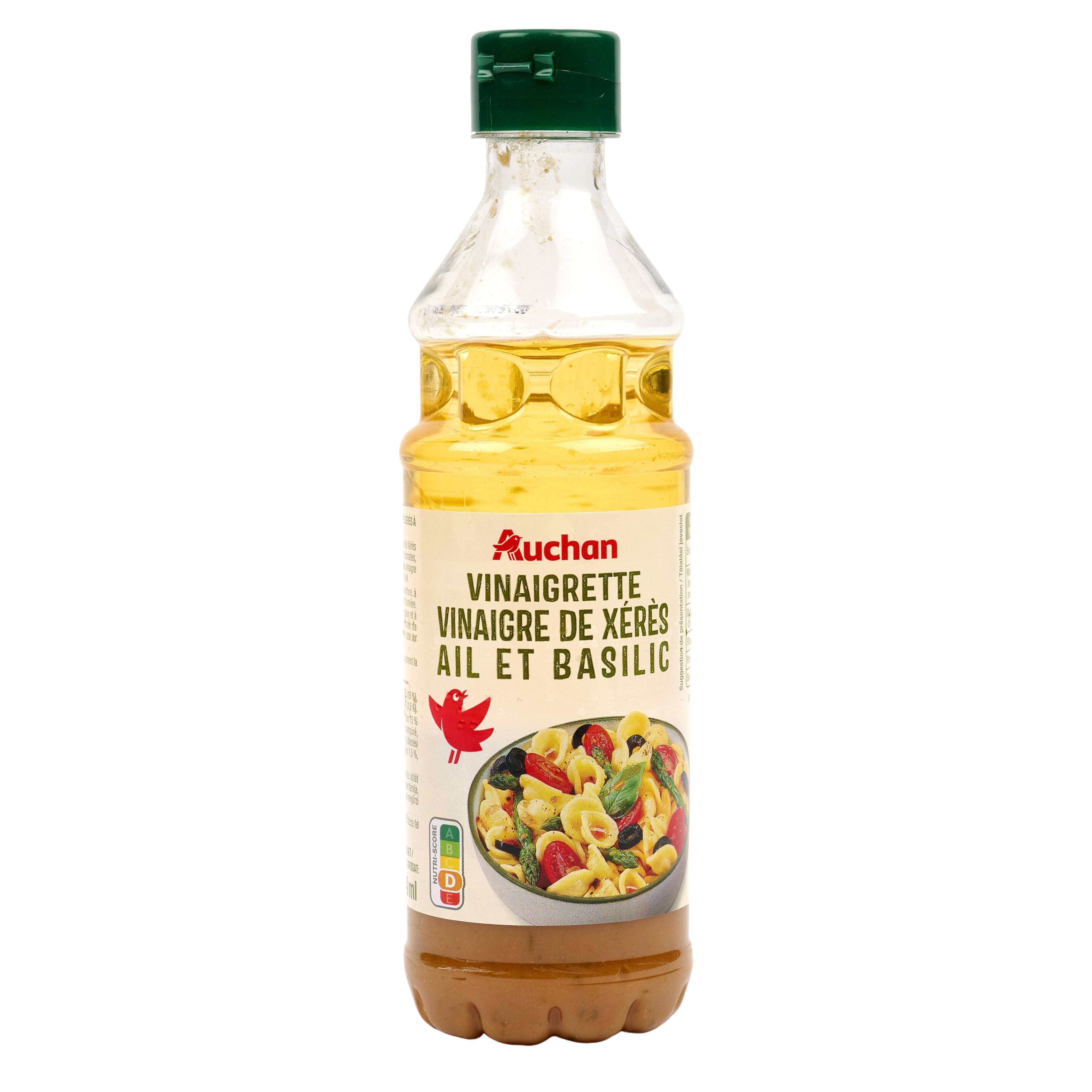 Voir la diapositive 3 : AUCHAN Vinaigrette au vinaigre de xérès ail et basilic 35cl