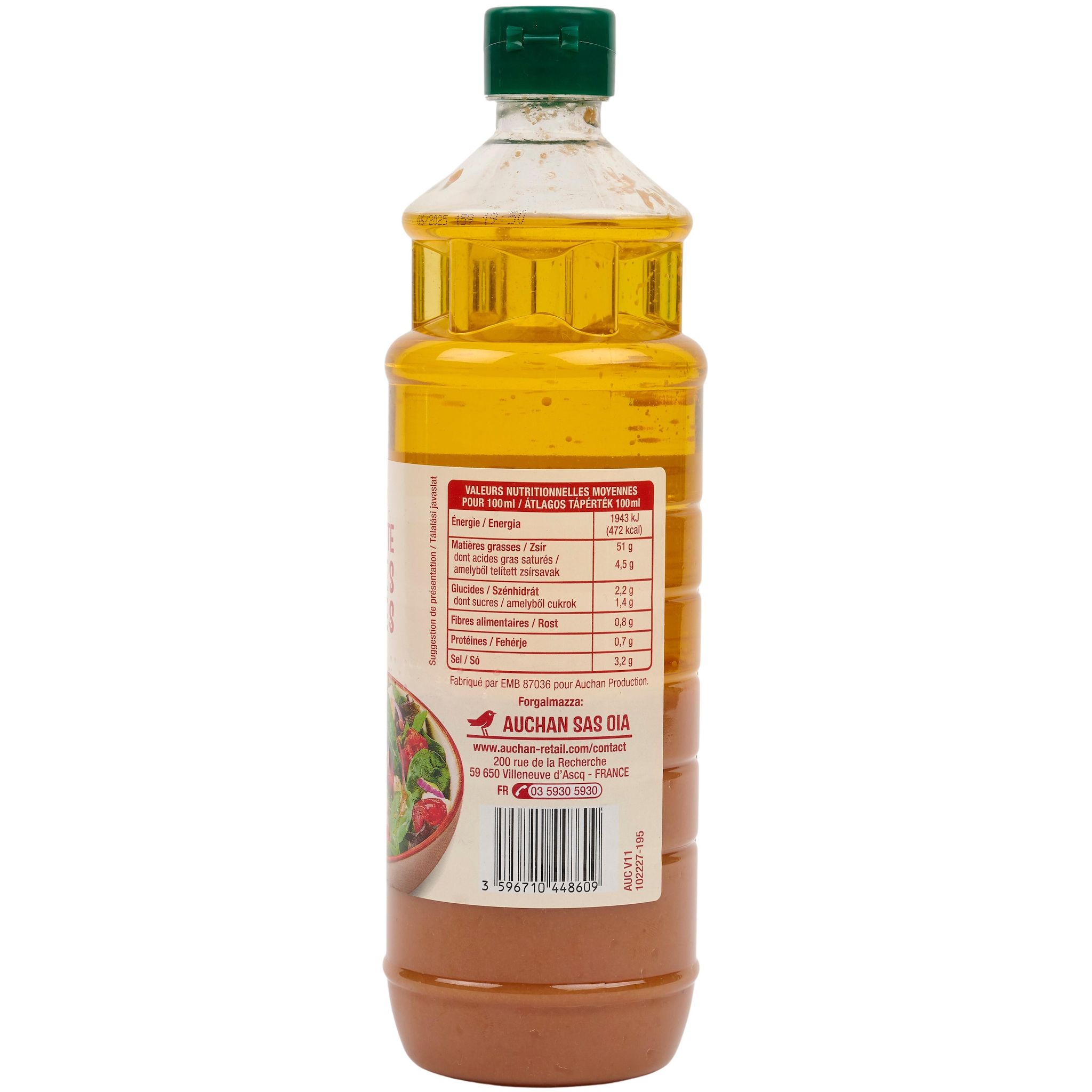Voir la diapositive 2 : AUCHAN Vinaigrette aux tomates séchées 75cl