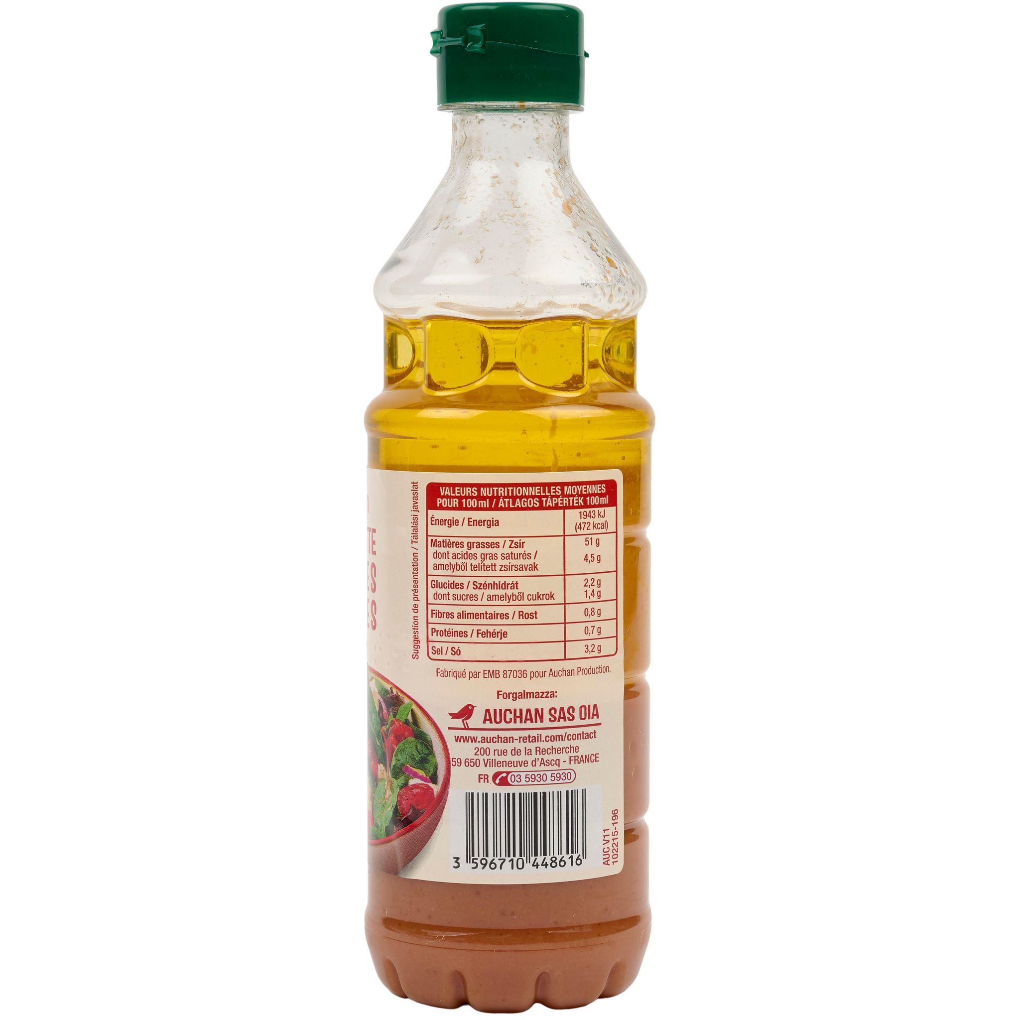 Voir la diapositive 3 : AUCHAN Vinaigrette aux tomates séchées 35cl