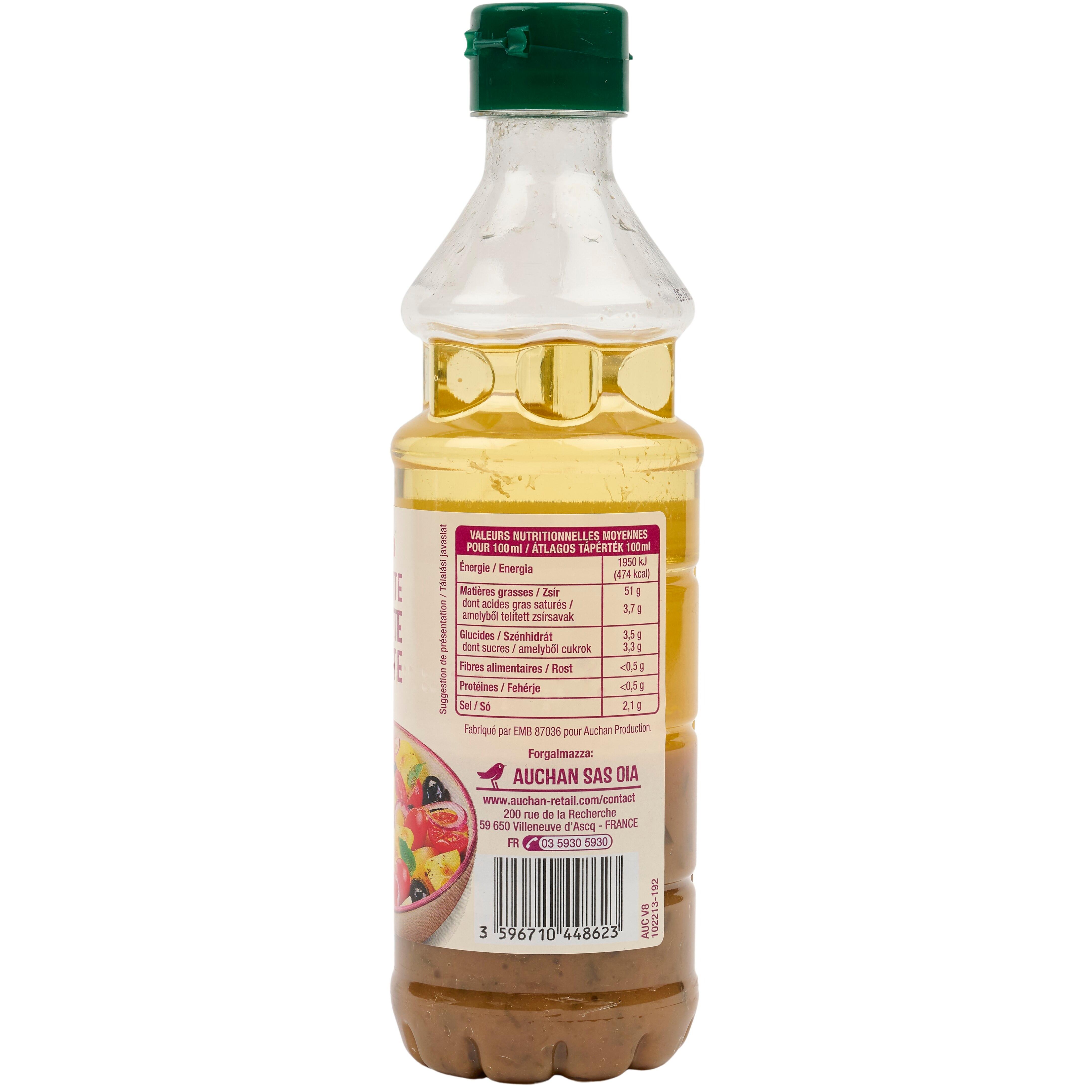 Voir la diapositive 4 : AUCHAN Vinaigrette aux échalotes et ciboulette 35cl