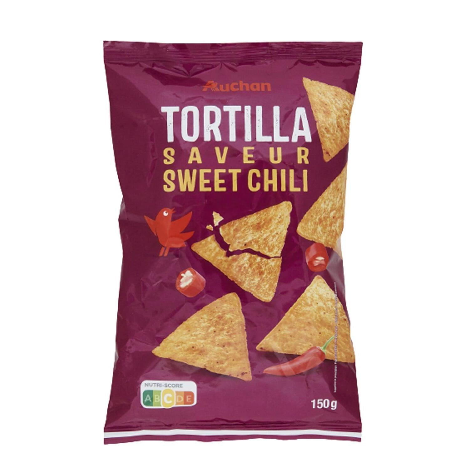 Voir la diapositive 2 : AUCHAN Tortillas saveur sweet chili 150g