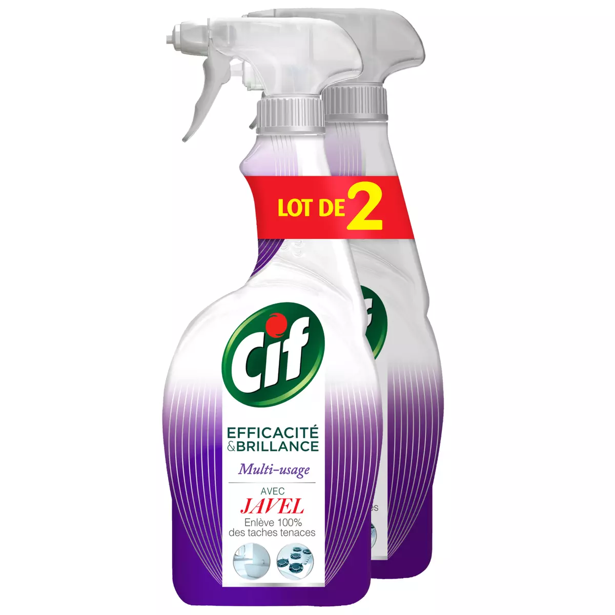 CIF Spray nettoyant avec javel 2x750ml