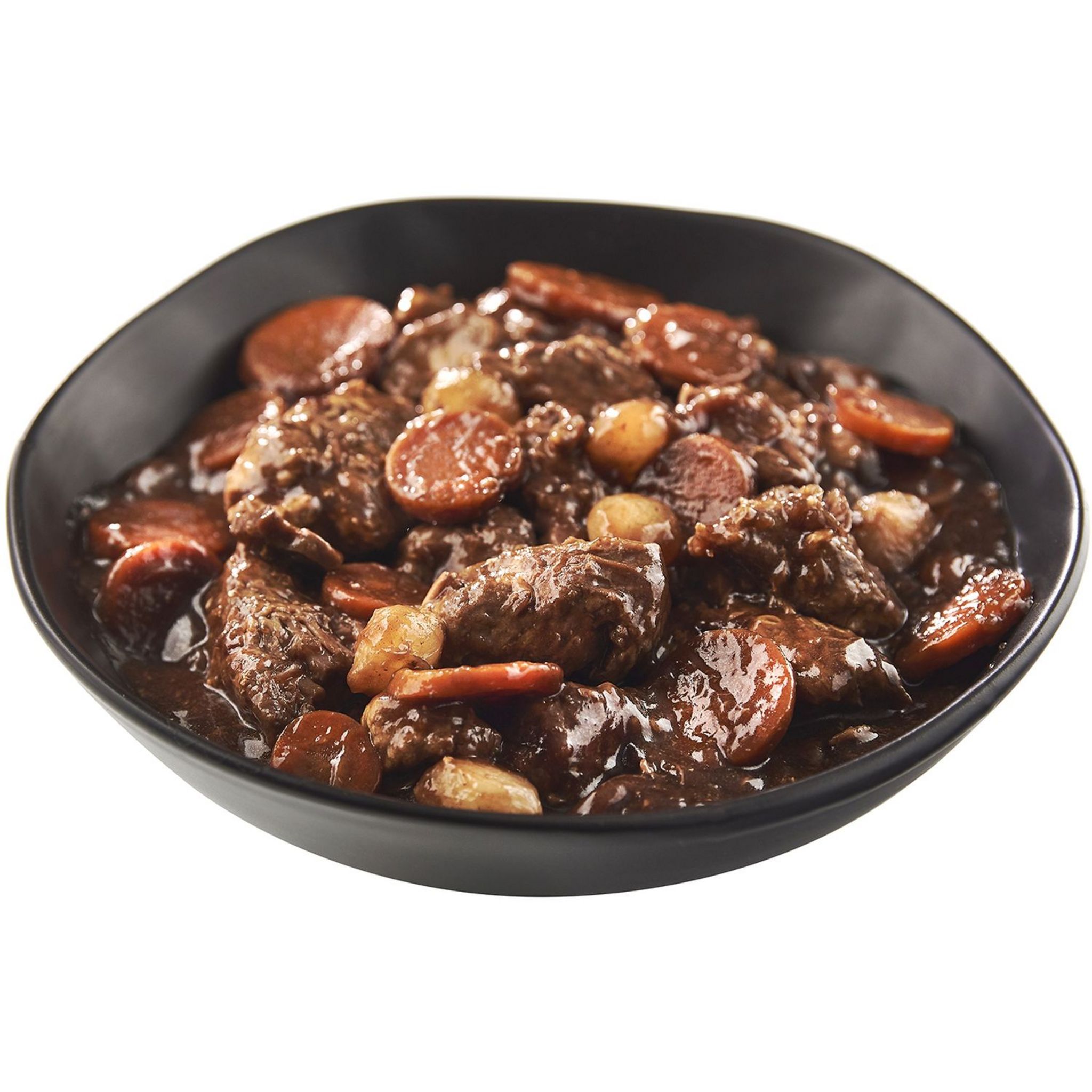 Voir la diapositive 2 : AUCHAN LE TRAITEUR Bœuf bourguignon  4 parts 1kg 