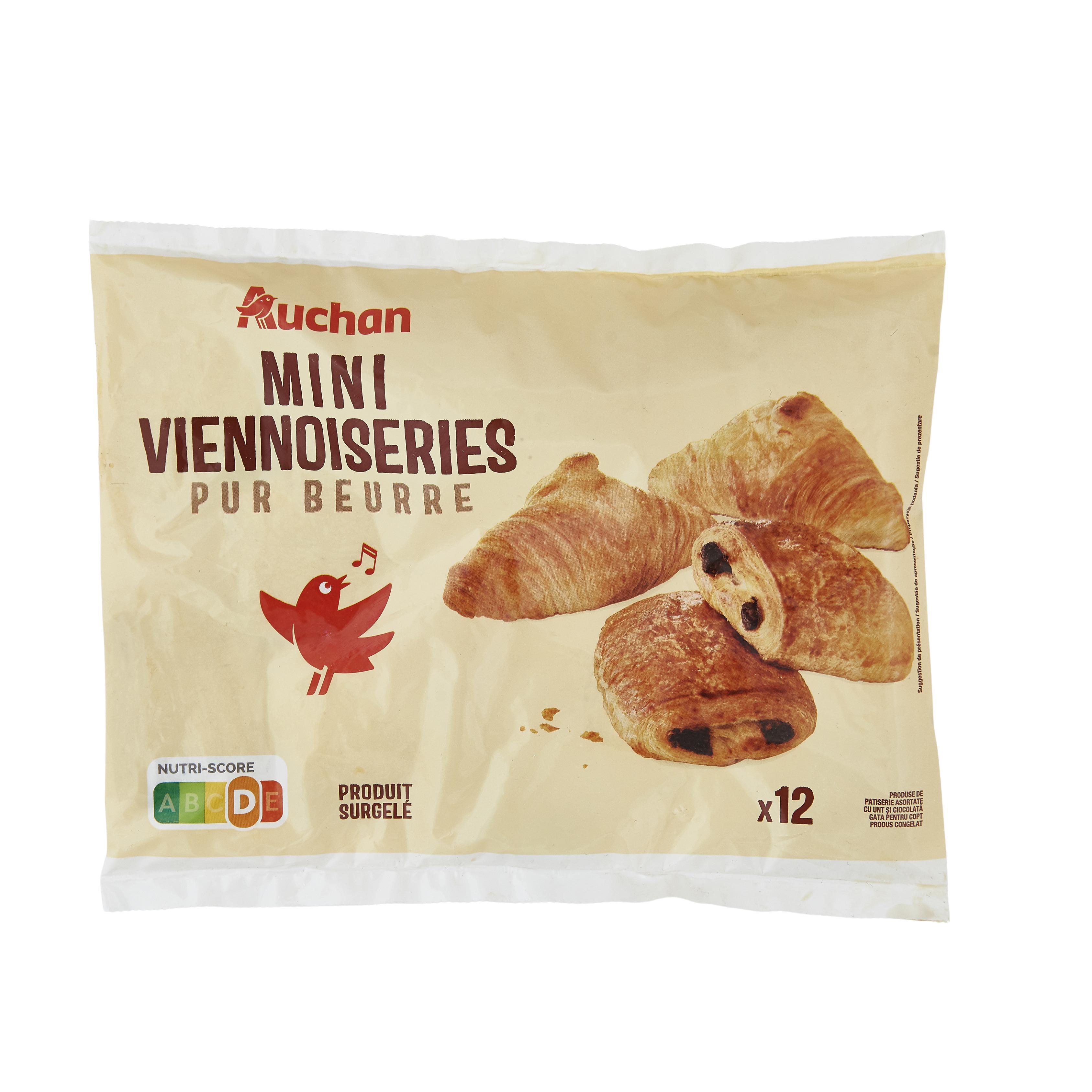 Voir la diapositive 2 : AUCHAN Mini viennoiseries pur beurre 12 pièces 300g