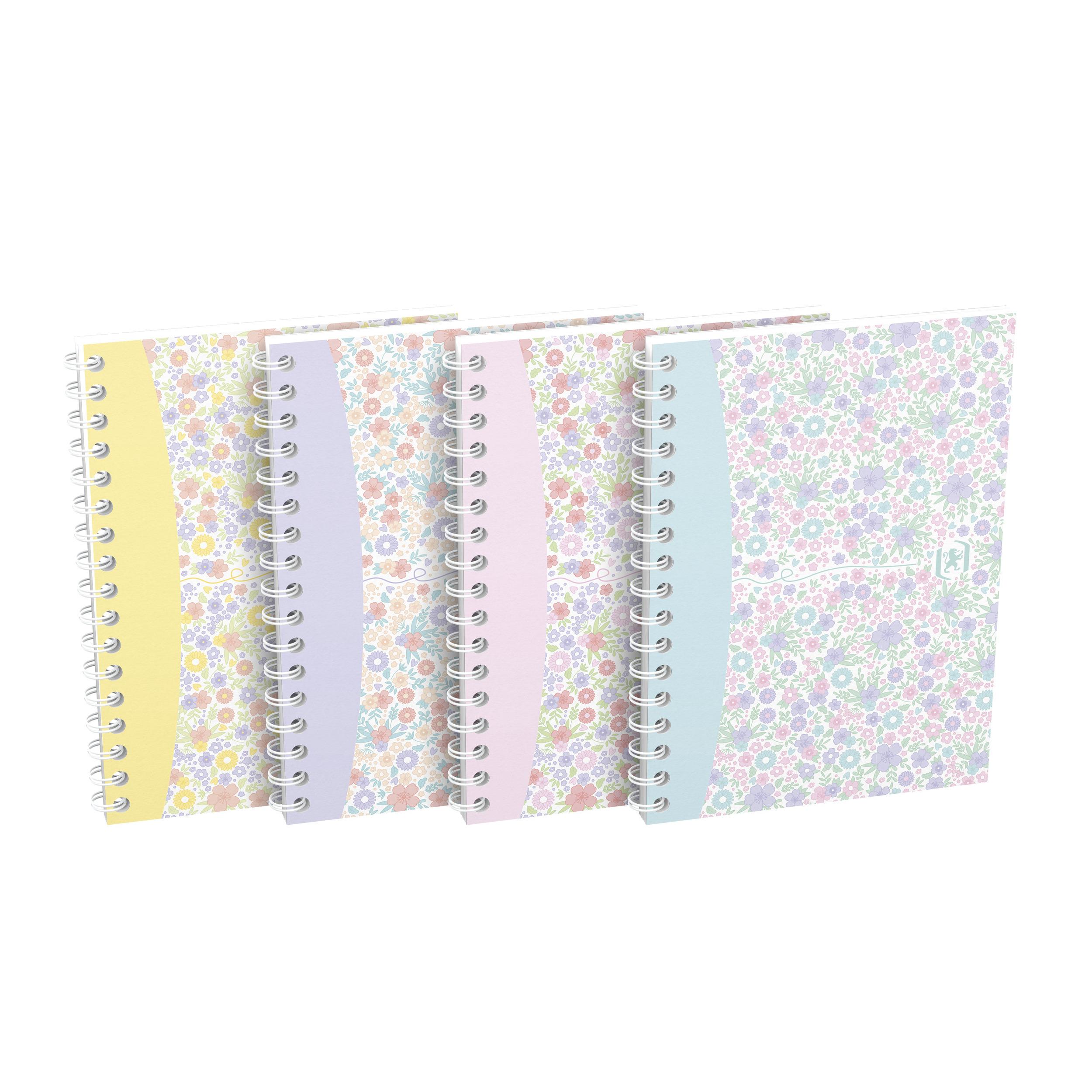HAMELIN Carnet Floral A6 Spirale 120 pages petits carreaux 5x5