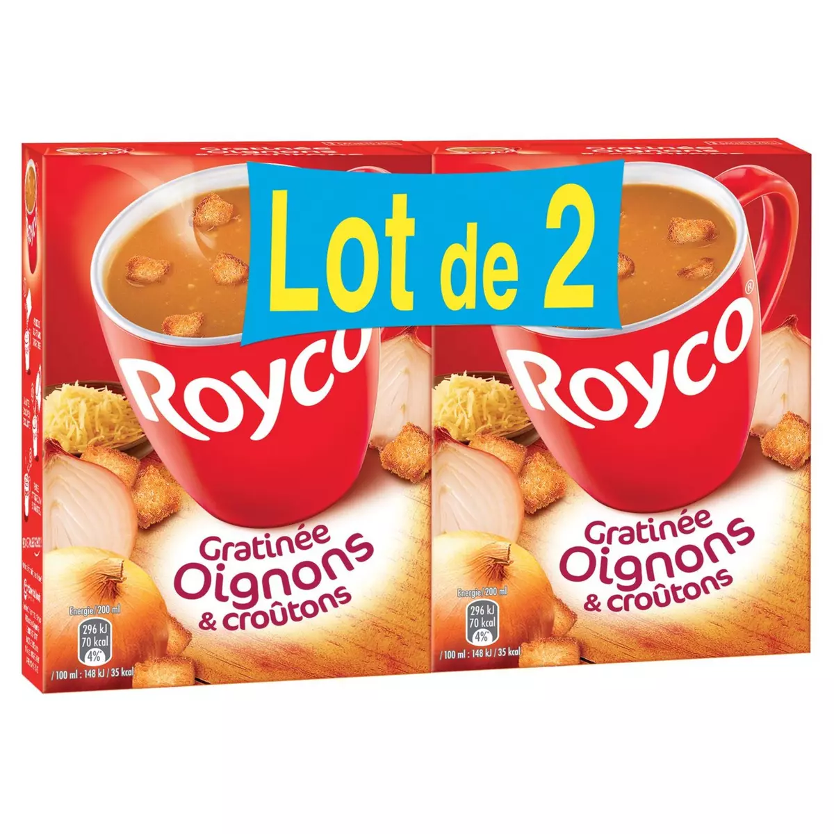 ROYCO Soupe instantanée gratinée oignons et croutons 8 sachets 8x20cl