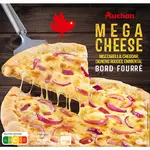 AUCHAN Pizza mega cheese aux 3 fromages et oignons rouges 450g