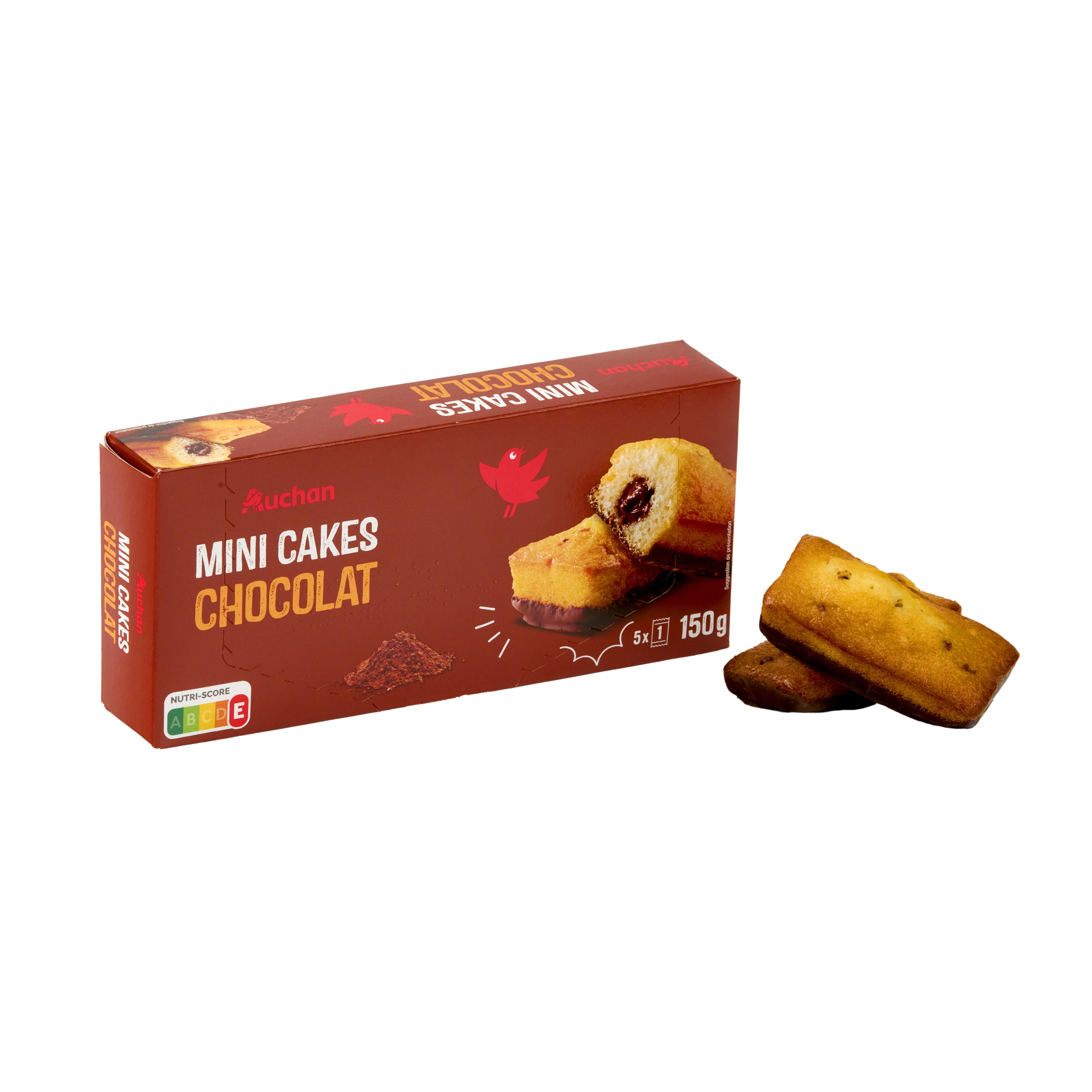 Voir la diapositive 3 : AUCHAN Mini cakes fourrés au chocolat 5 gâteaux 150g