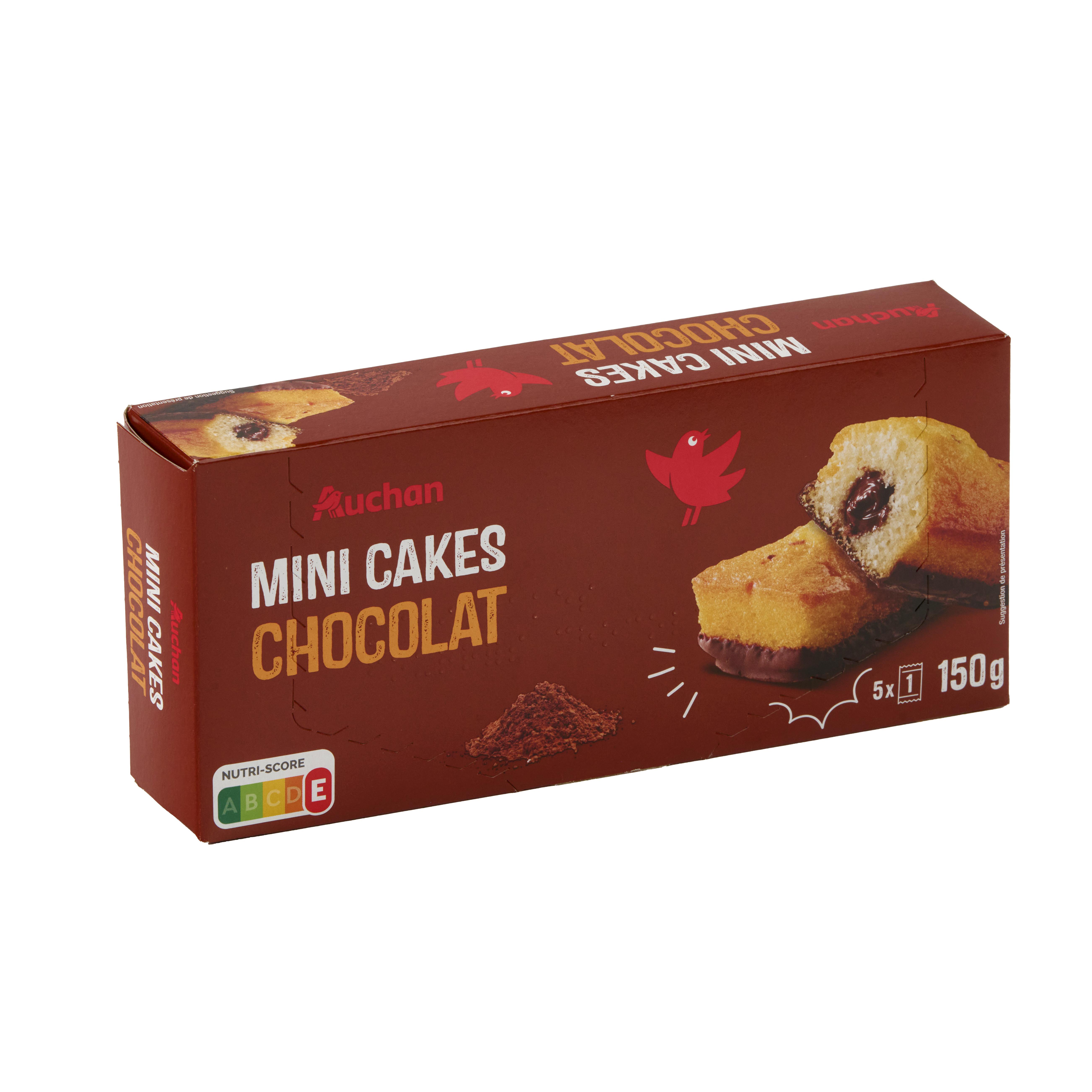 Voir la diapositive 4 : AUCHAN Mini cakes fourrés au chocolat 5 gâteaux 150g