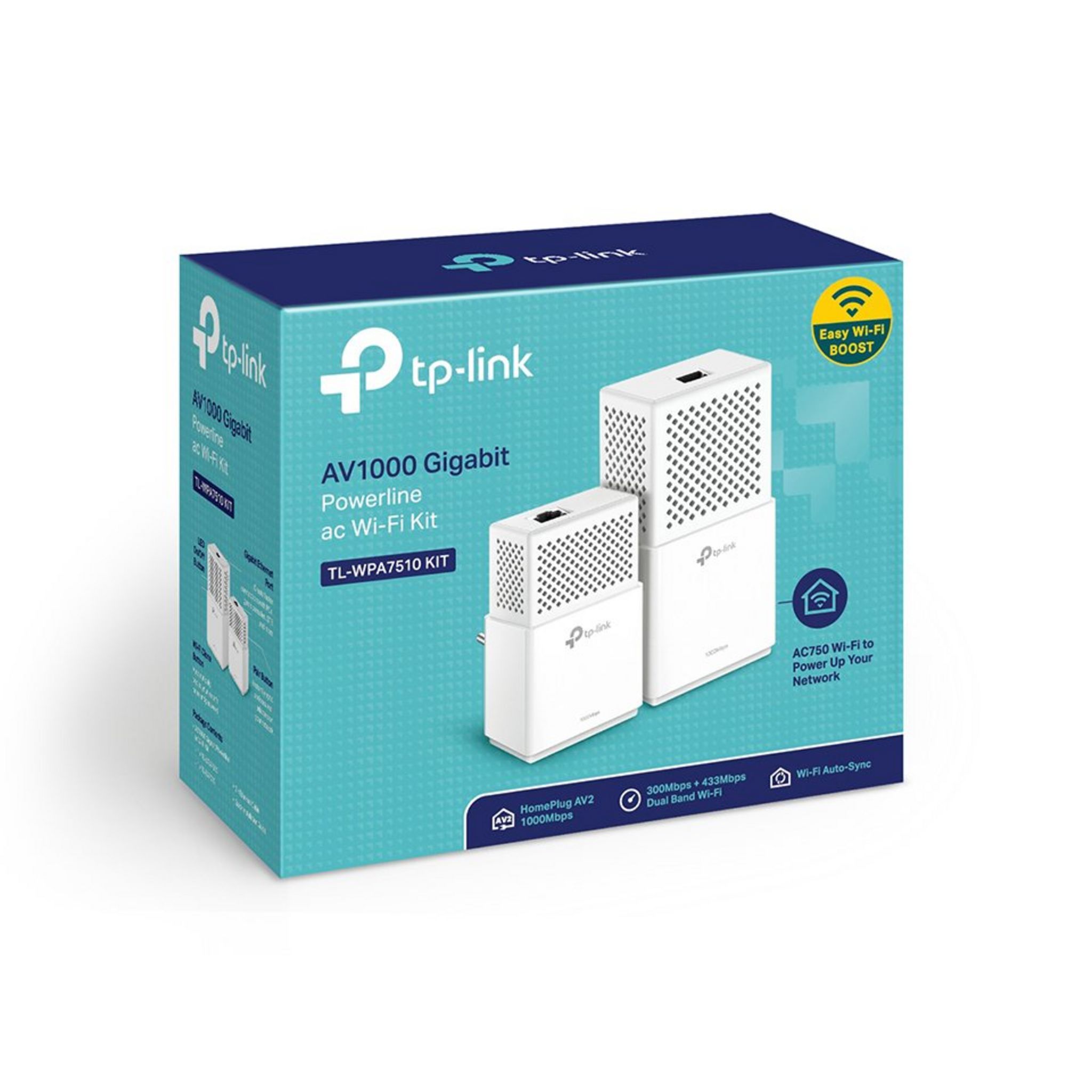 Voir la diapositive 2 : TP-LINK Kit de 2 CPL WiFi AV1000