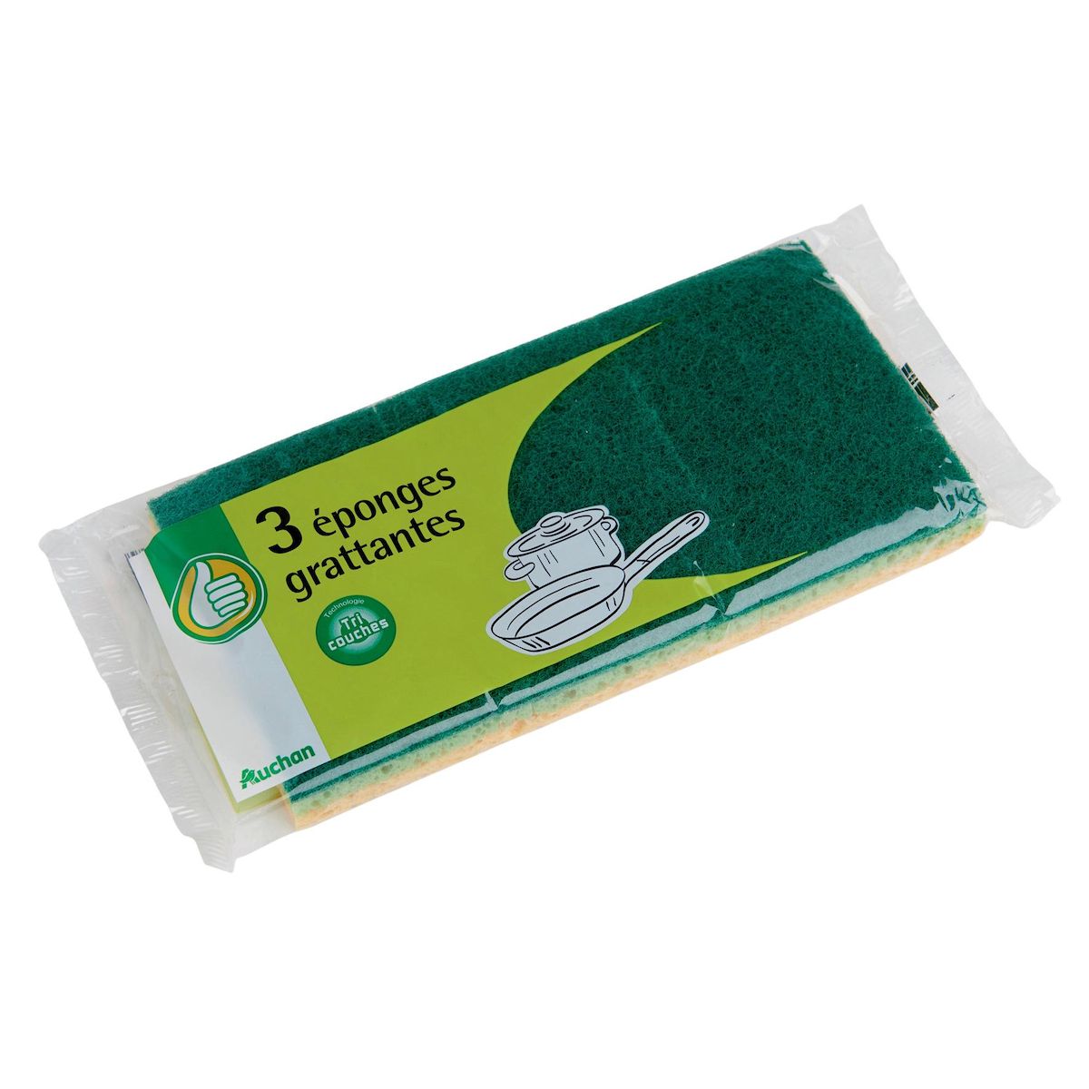 POUCE Éponges grattantes tri couches 3 éponges