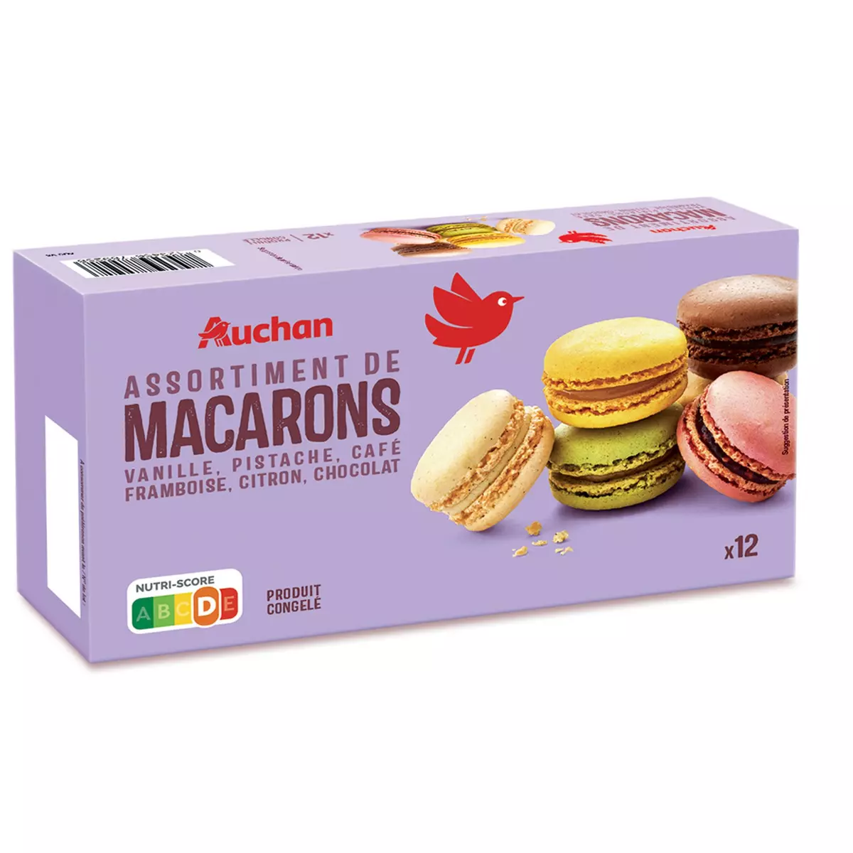 AUCHAN Assortiment de macarons 12 pièces 154g
