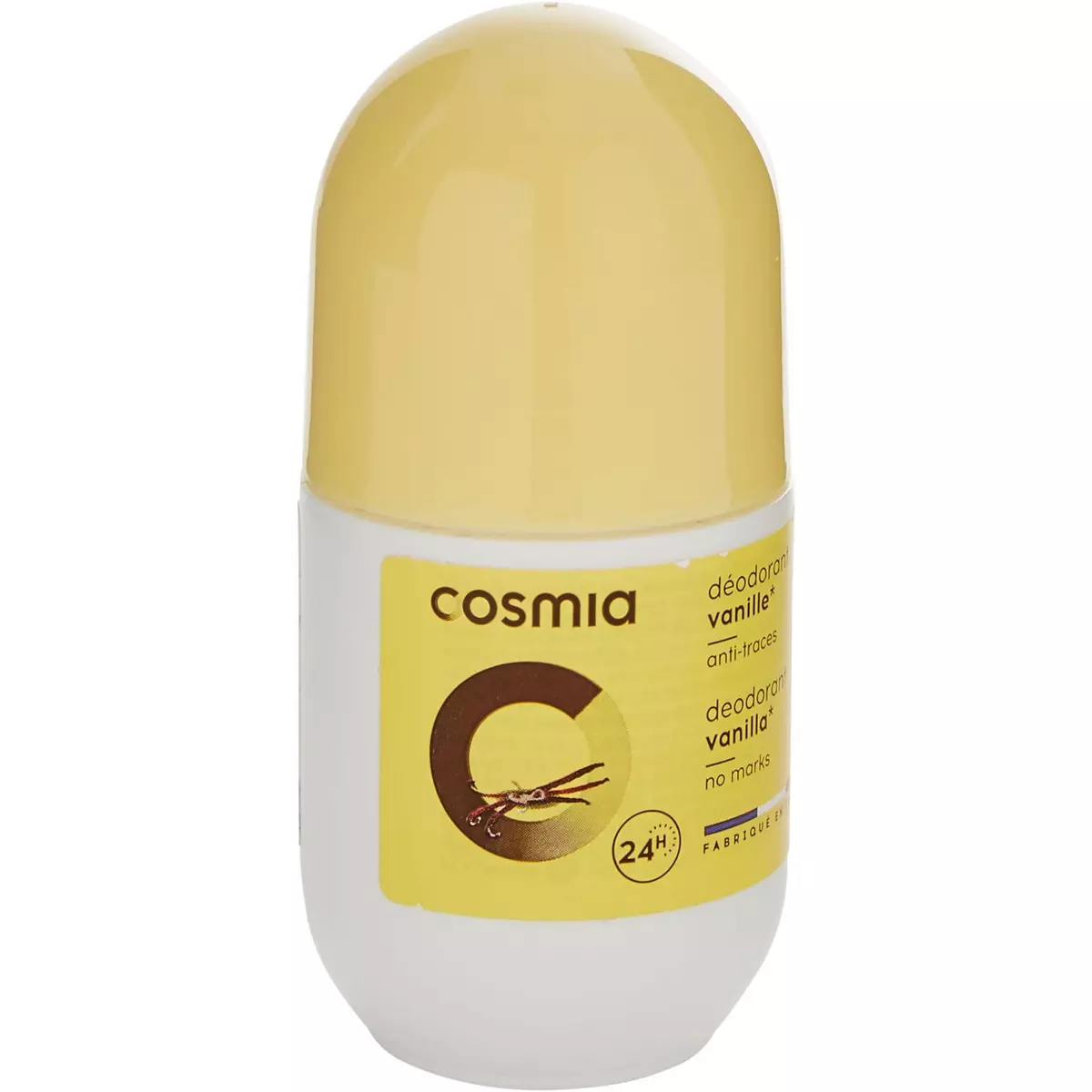 COSMIA Déodorant bille anti-traces vanille sans sels d'aluminium 50ml