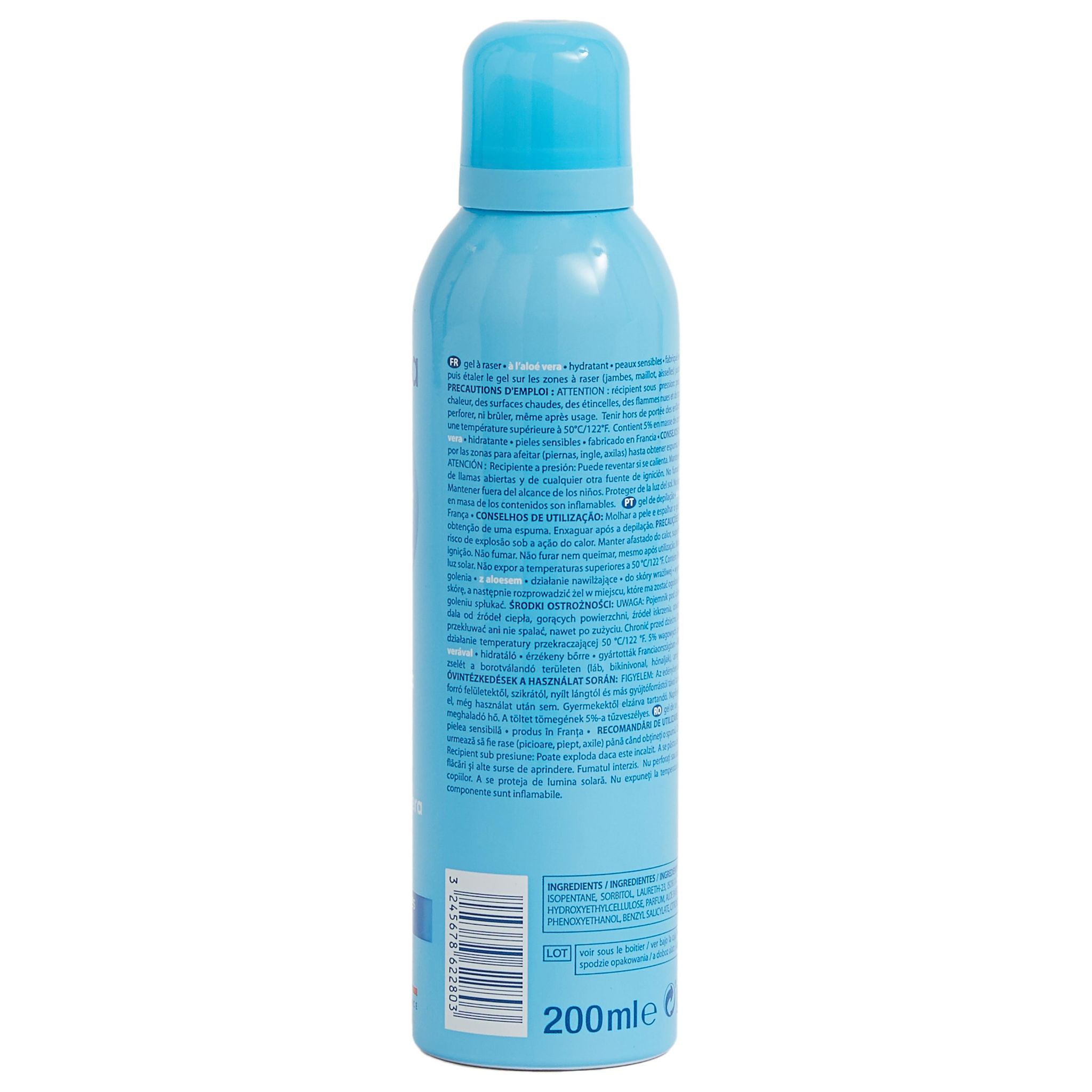 Voir la diapositive 2 : COSMIA Gel à raser hydratant à l'aloé vera pour peaux sensibles 200ml