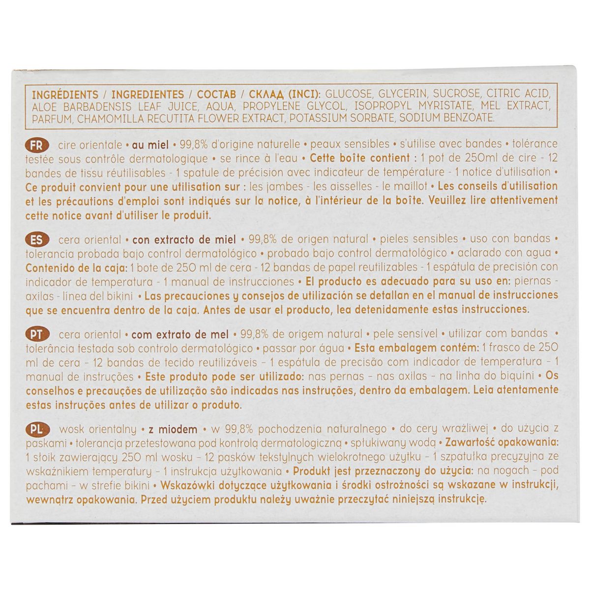 COSMIA Cire orientale au miel pour peaux sensibles 250ml