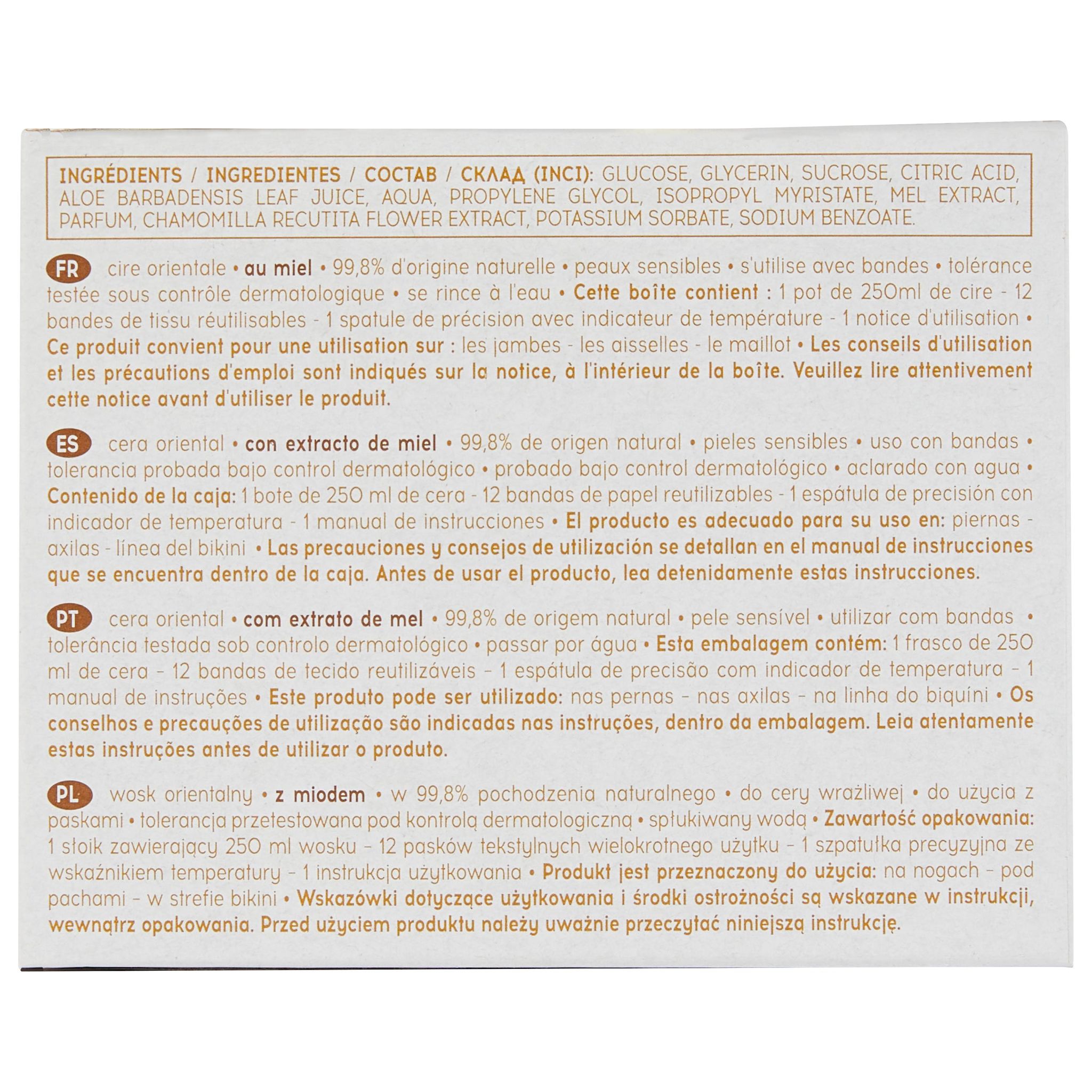 Voir la diapositive 6 : COSMIA Cire orientale au miel pour peaux sensibles 250ml