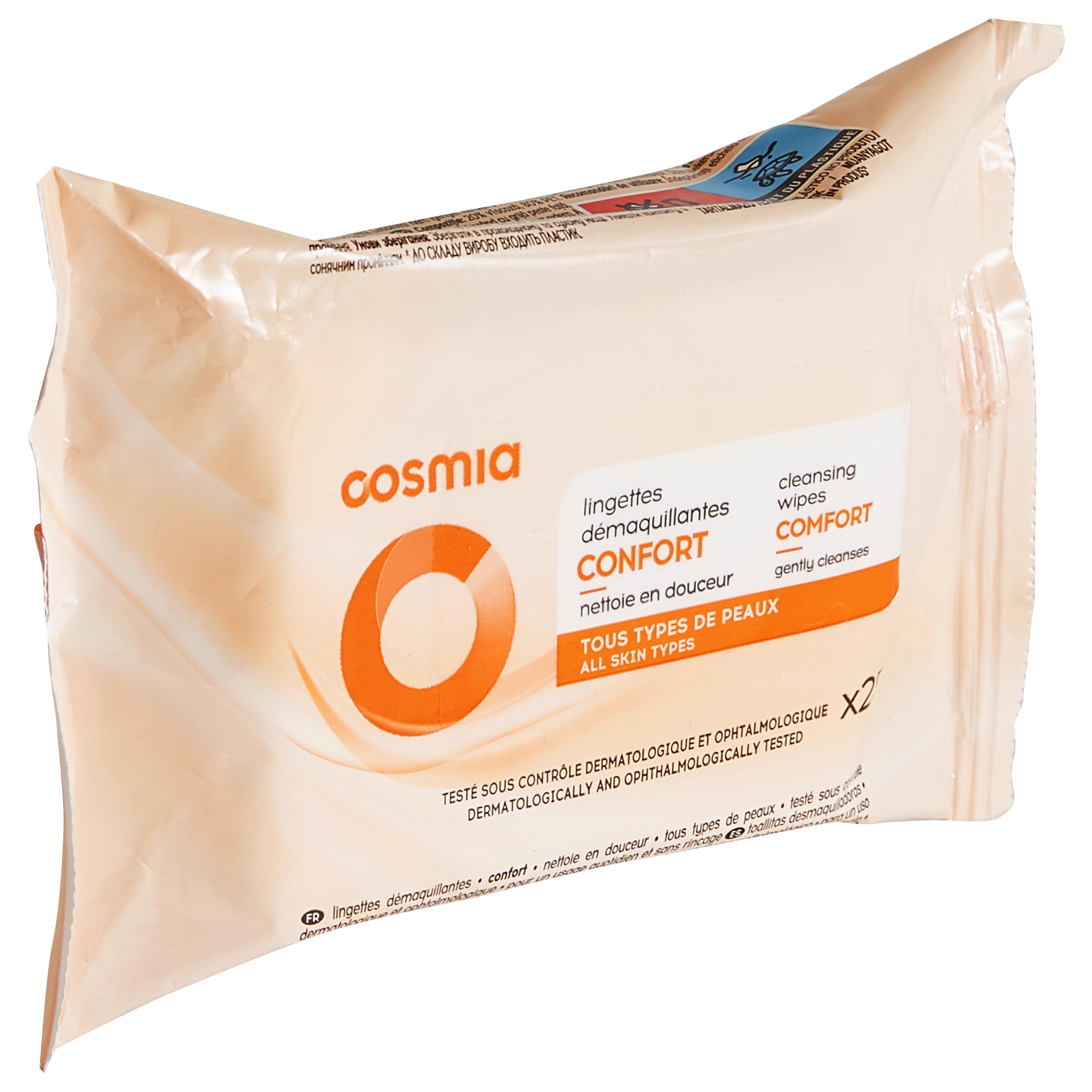 Voir la diapositive 3 : COSMIA Lingettes démaquillantes douceur tous types de peaux 25 lingettes