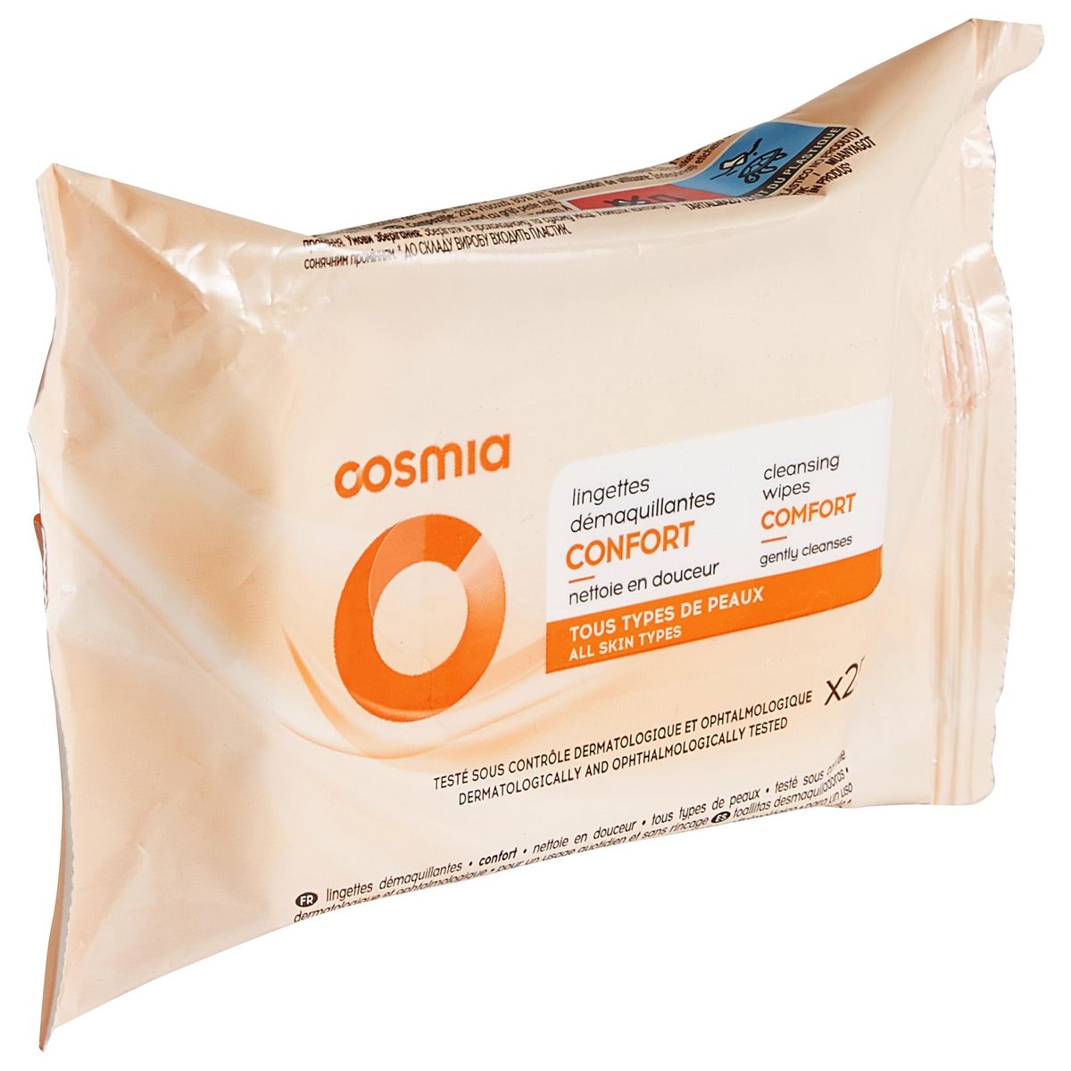 COSMIA Lingettes démaquillantes douceur tous types de peaux 25 lingettes