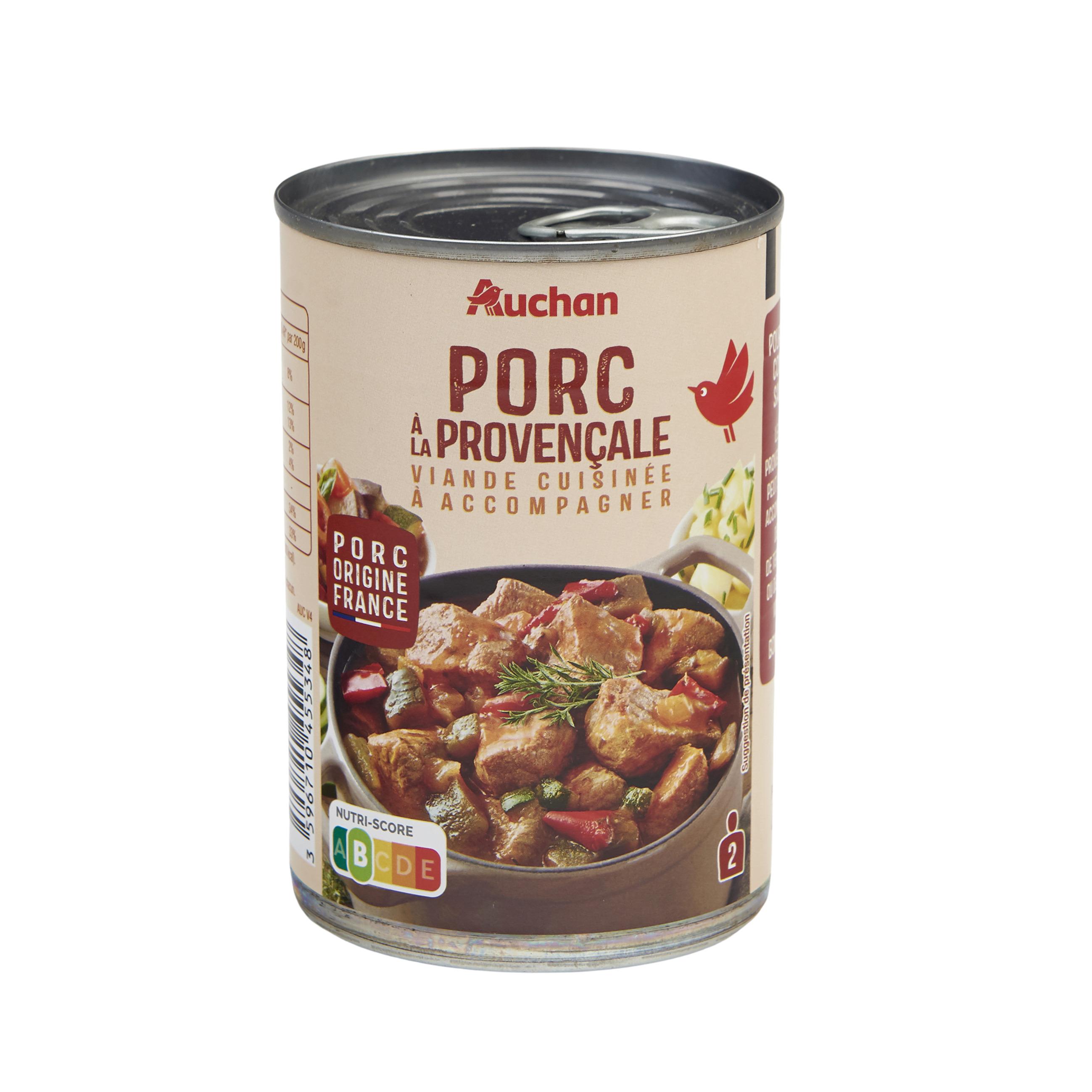 Voir la diapositive 2 : AUCHAN Porc à la provençale 2 personnes 400g