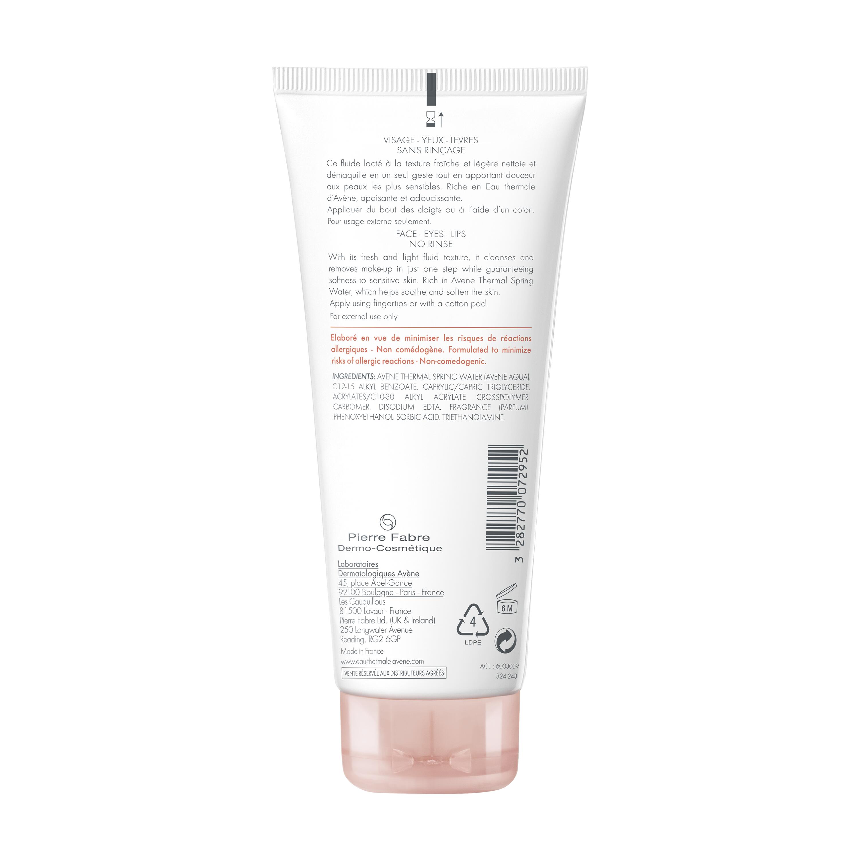 Voir la diapositive 2 : AVÈNE Fluide démaquillant 3en1 200ml