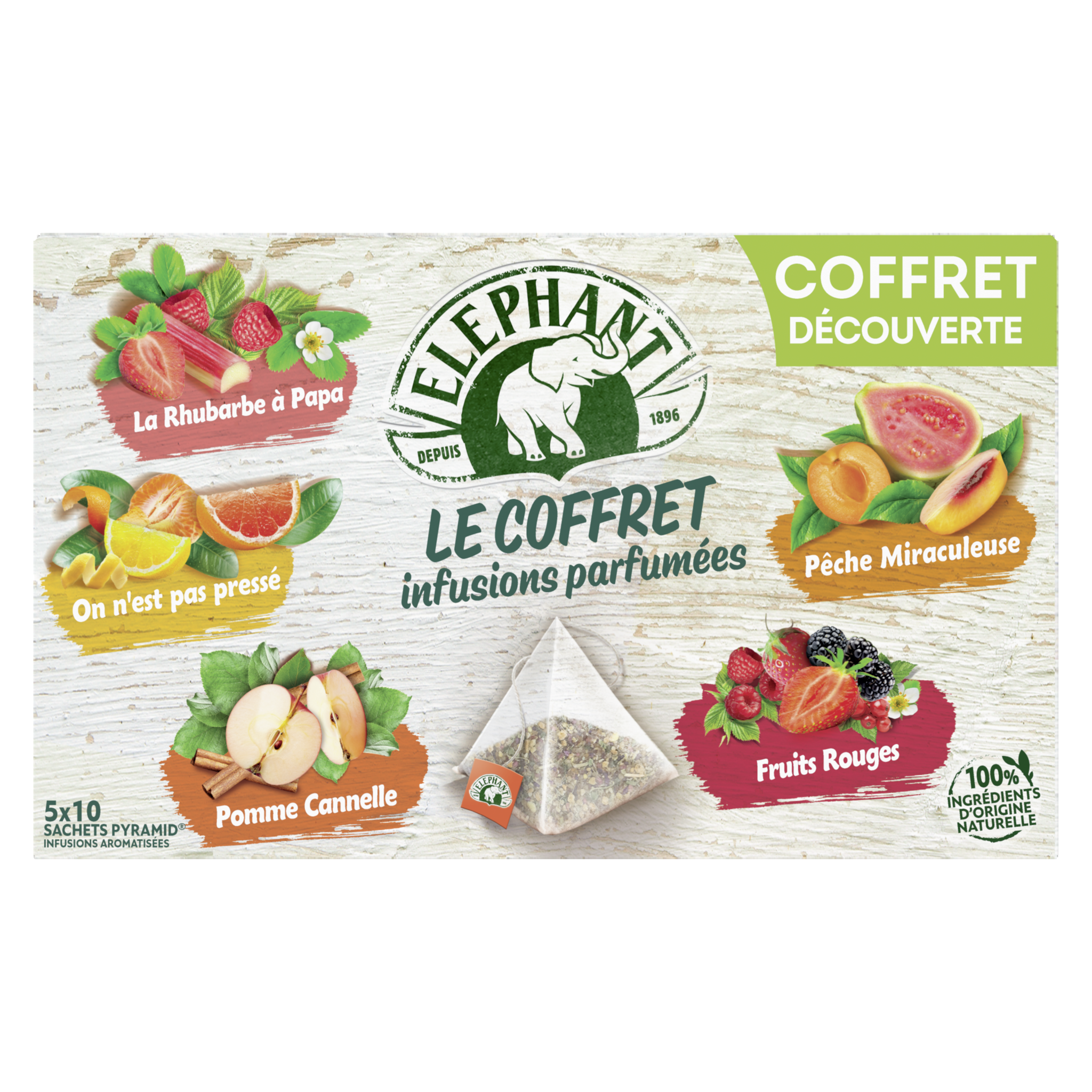 ELEPHANT Le Coffret découverte infusion parfumées 50 sachets 940g