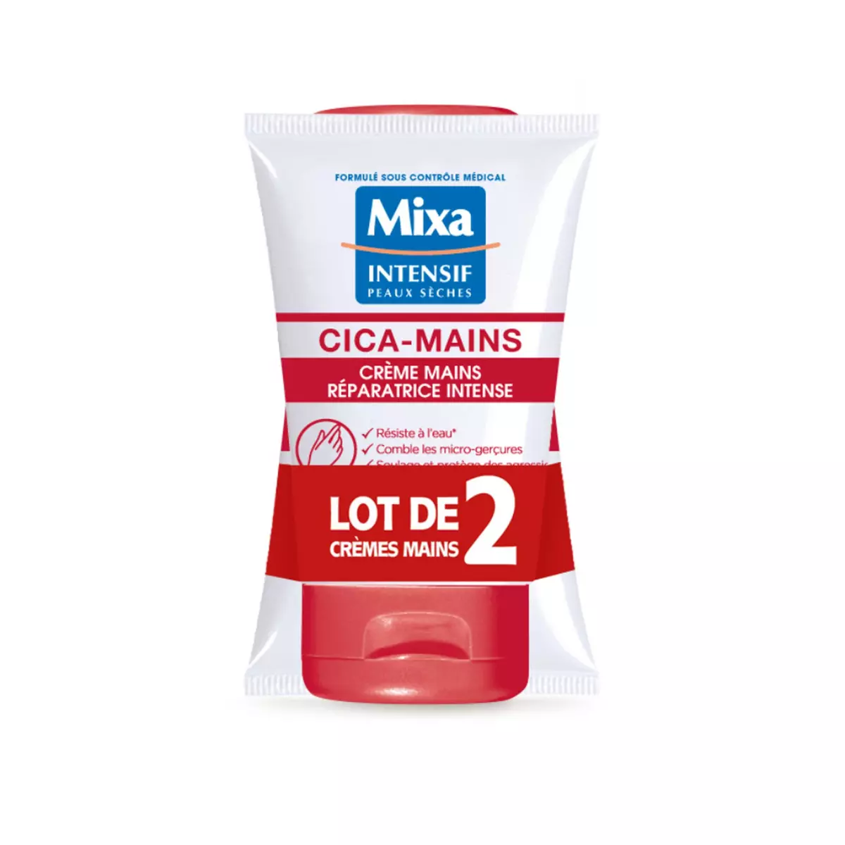 MIXA Intensif Cica-mains Crème mains réparatrice intense peaux sèches 2x50ml 100ml