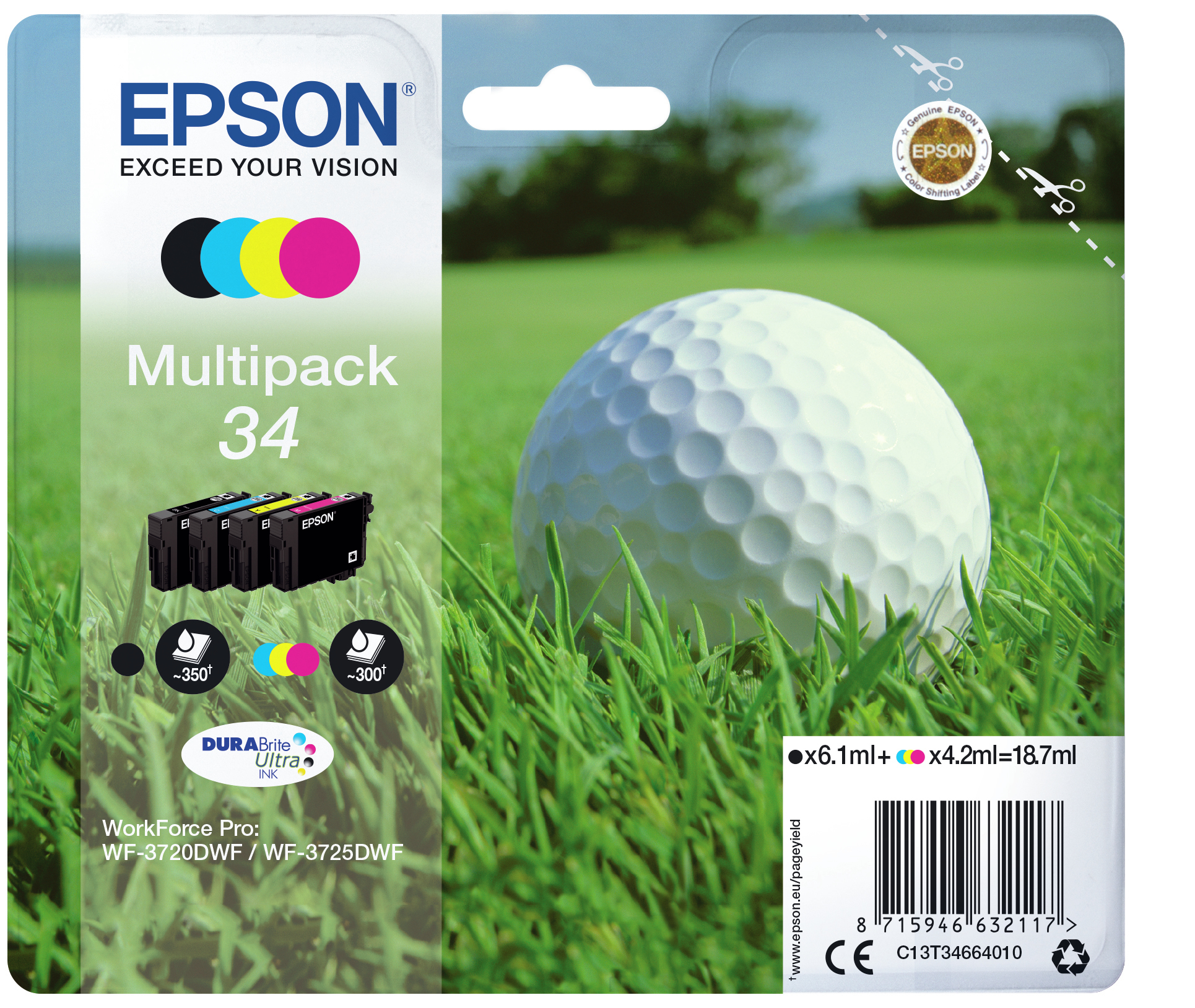 Voir la diapositive 2 : EPSON Multipack 4 cartouches d'encre DURABrite T3466
